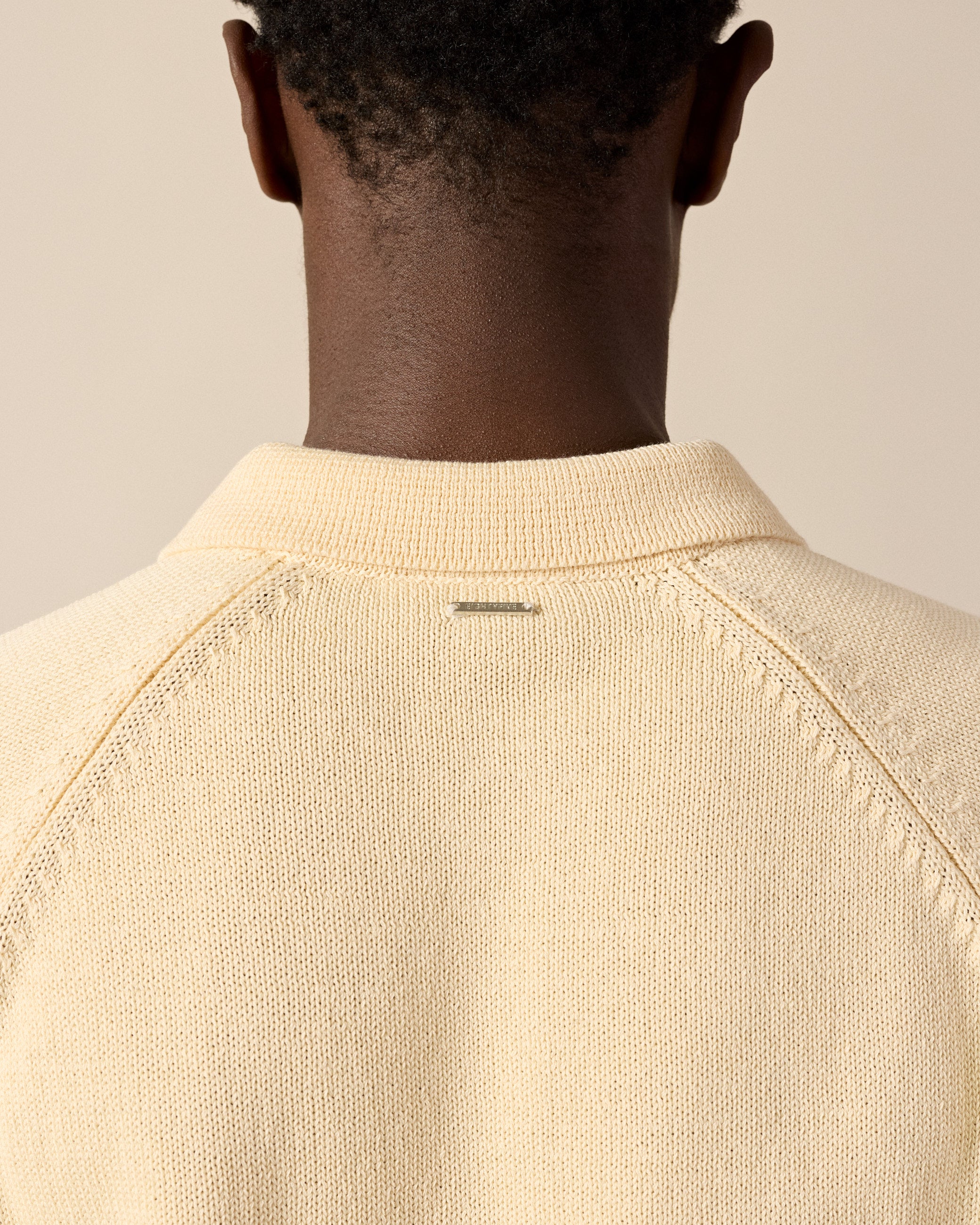 eightyfive-tops-raglan-knit-poloshirt-pale-yellow-baumwolle image 7