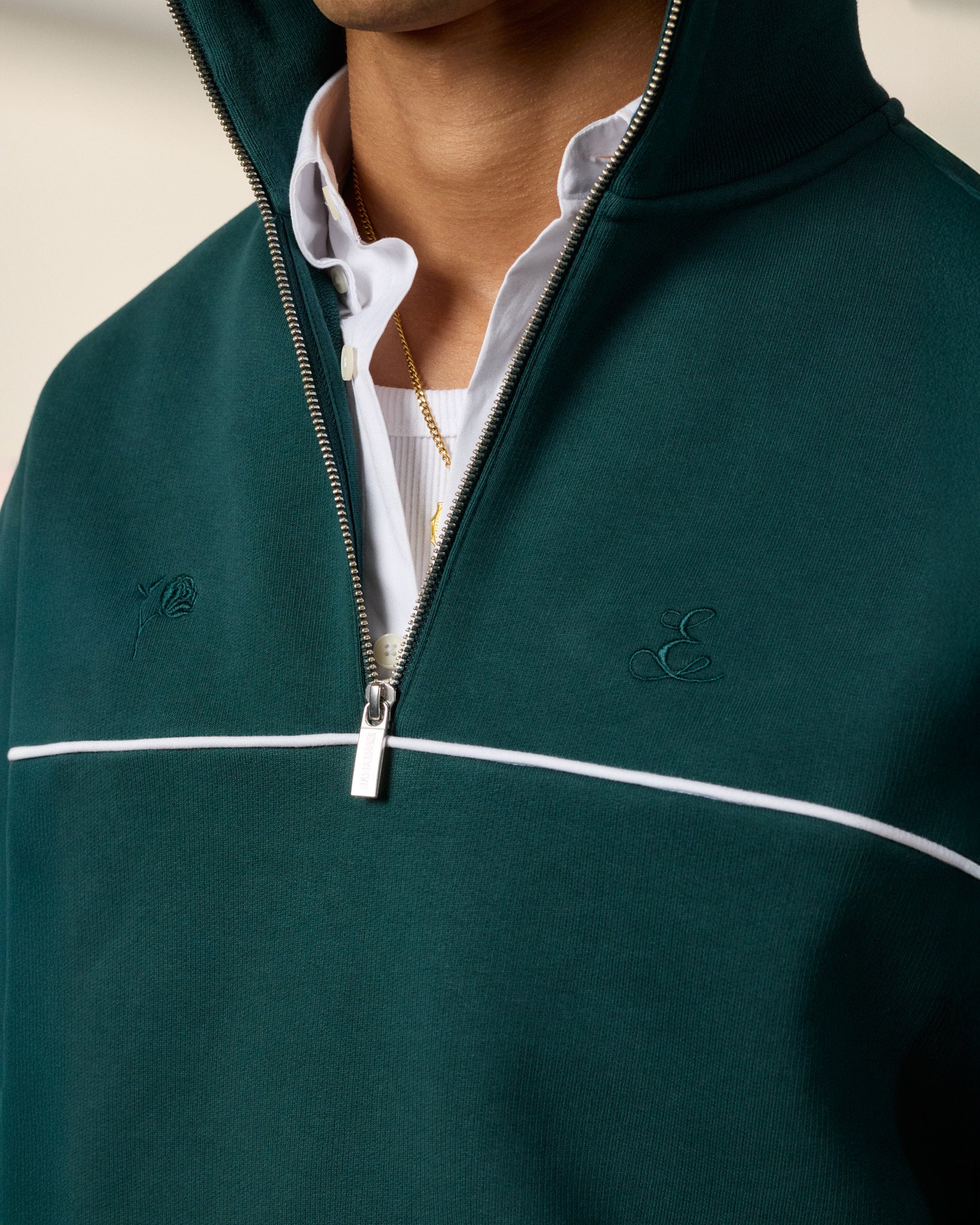 eightyfive-tops-quarter-zip-sweater-pine-green-baumwolle image 7