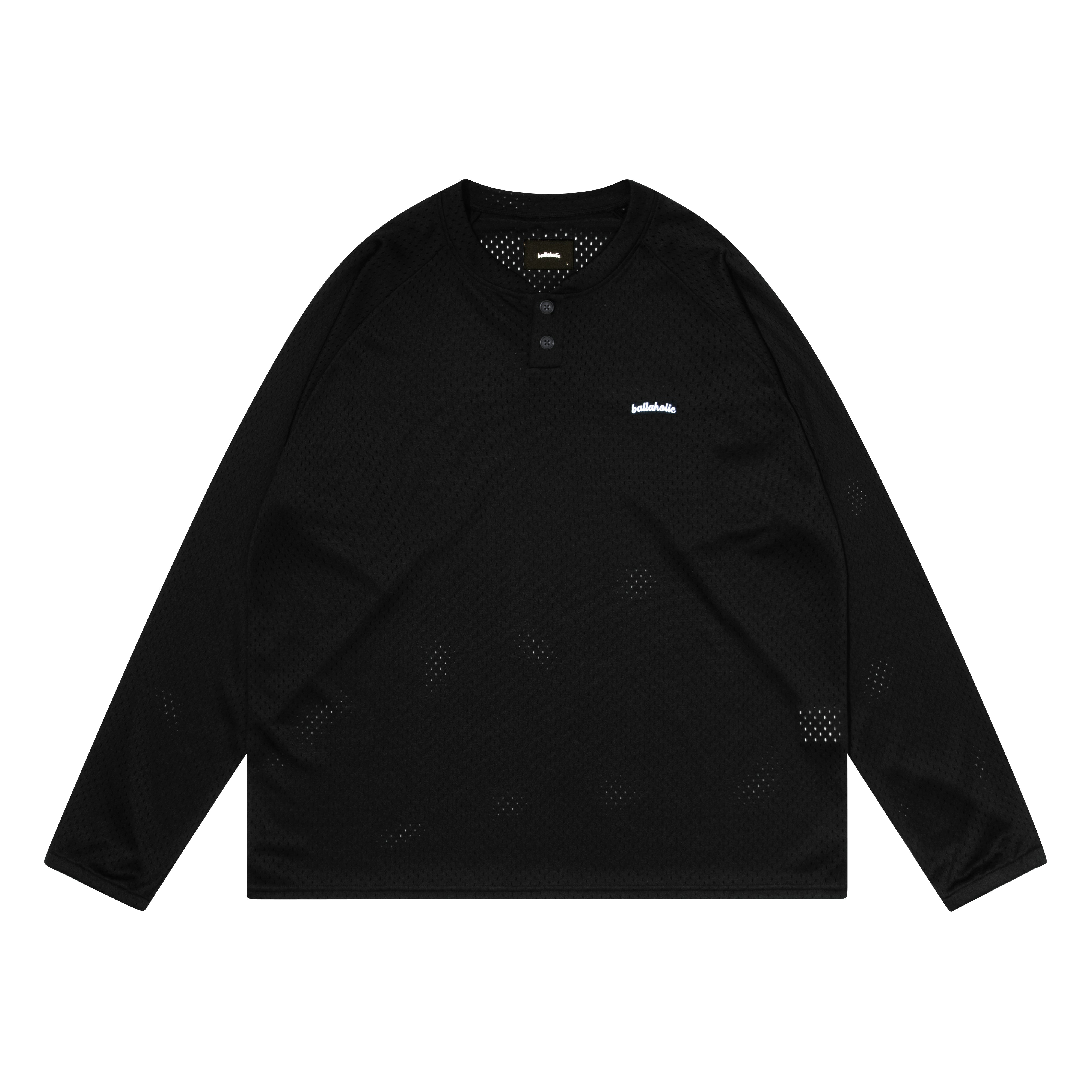 ballaholic-tops-logo-mesh-langarmshirt-schwarz image 1