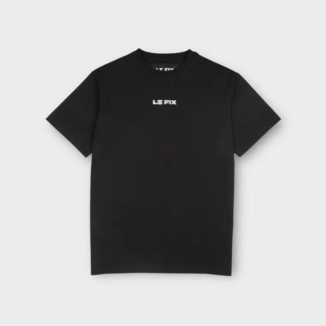 le-fix-scratched-t-shirt-t-shirt-schwarz-sticklogo-baumwolle image 1
