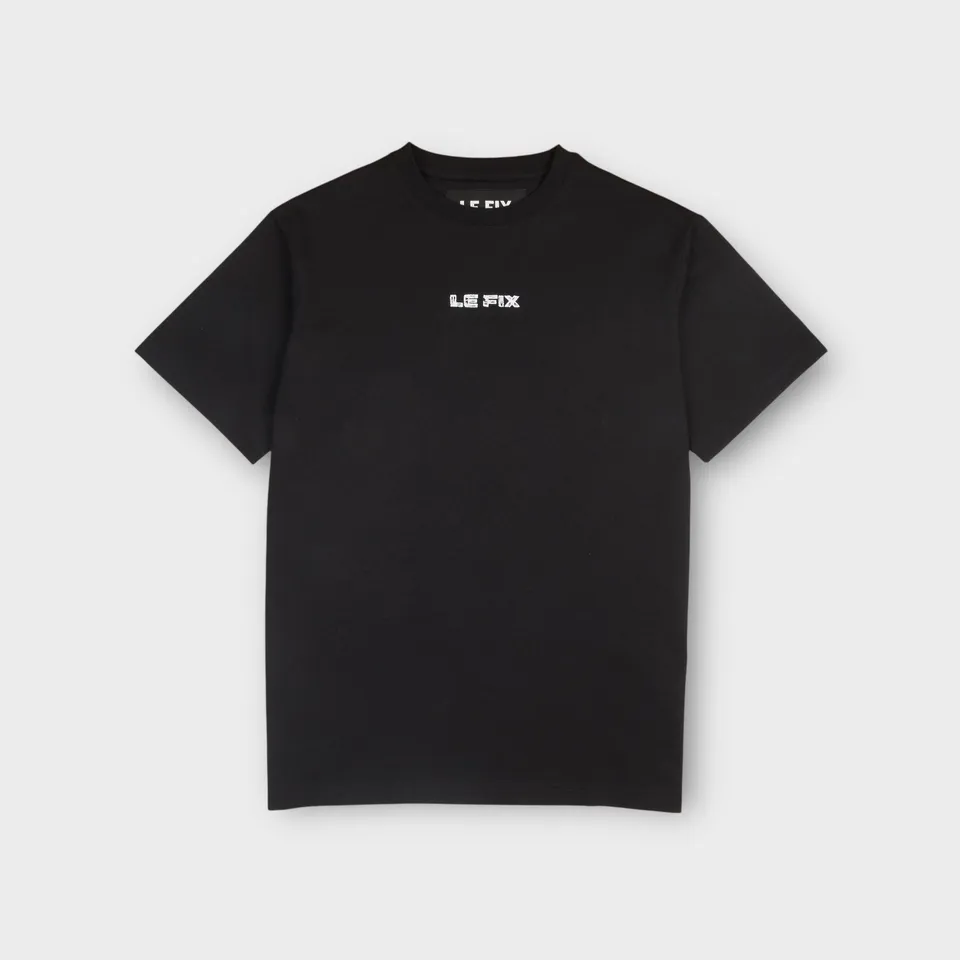 le-fix-scratched-t-shirt-t-shirt-schwarz-sticklogo-baumwolle image 1