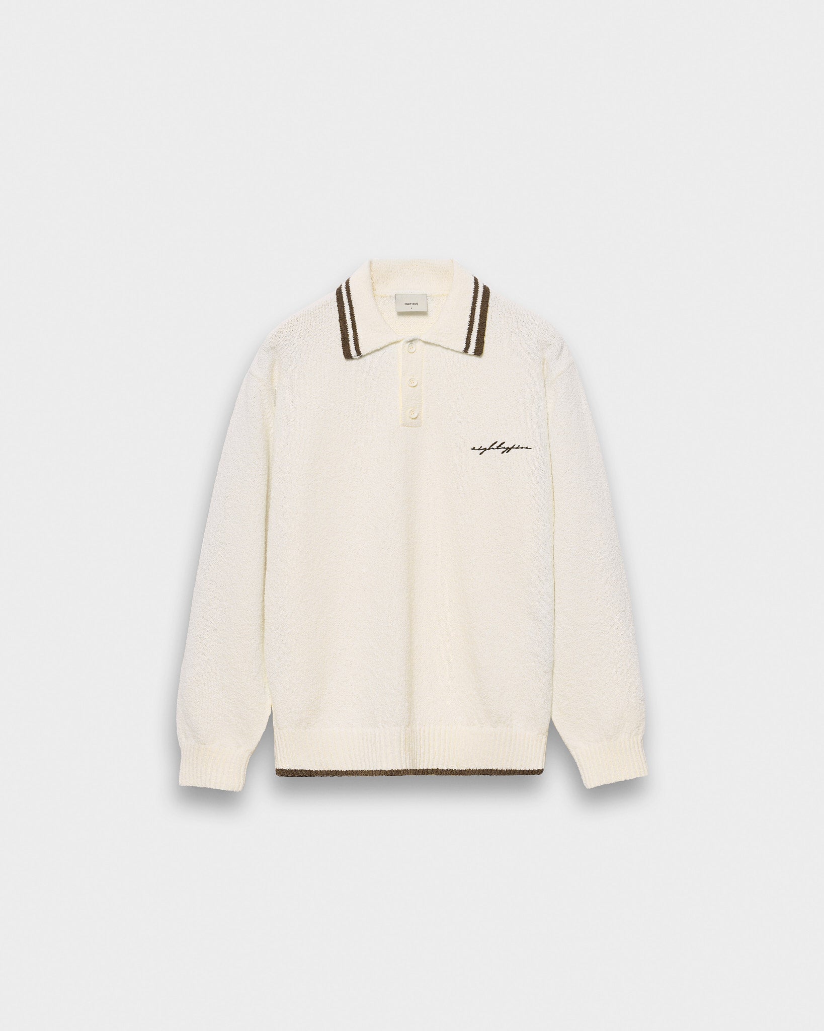 eightyfive-boucle-polo-longsleeve-polo-offwhite-regular image 1