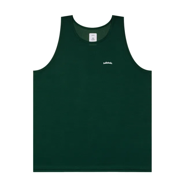 ballaholic-tanks-knit-mesh-logo-tank-top-dark-green image 1