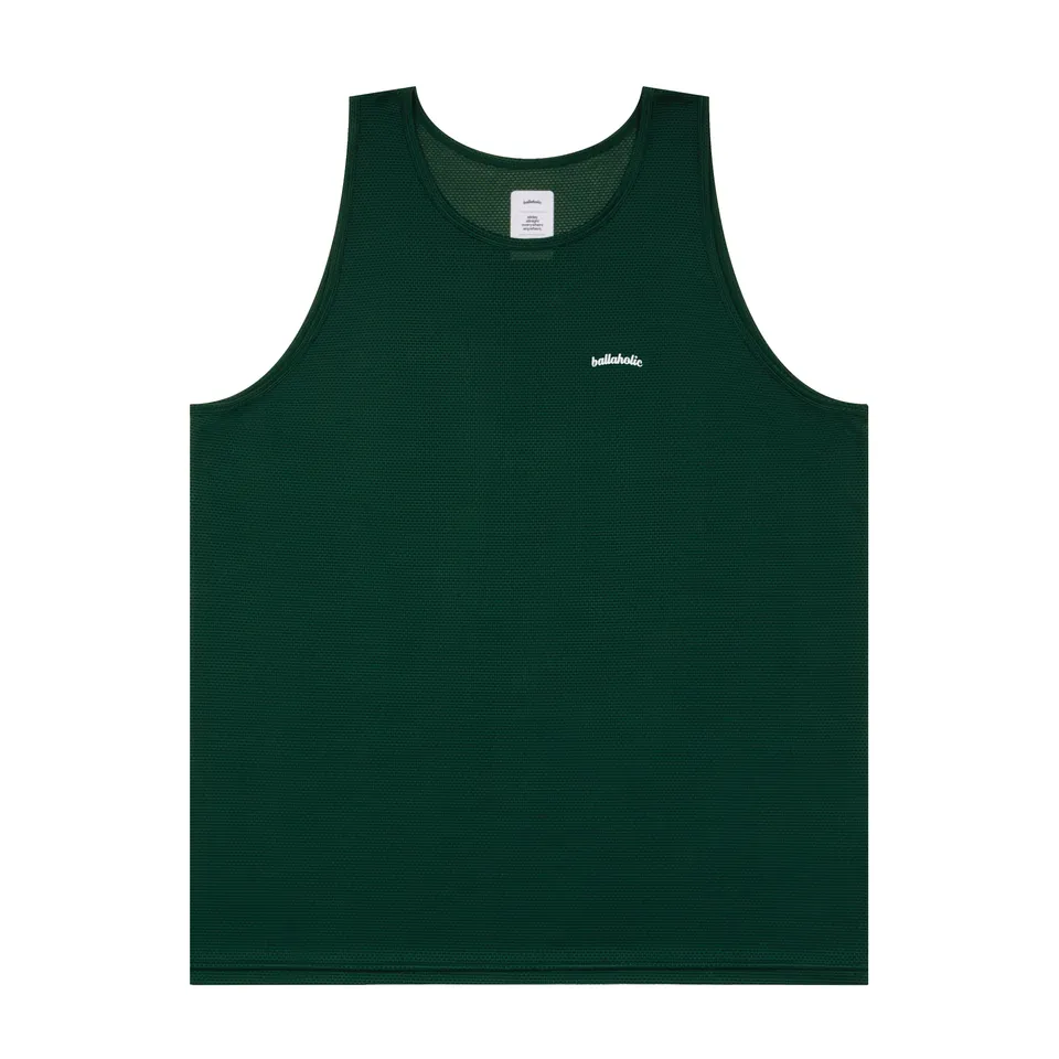 ballaholic-tanks-knit-mesh-logo-tank-top-dark-green image 1