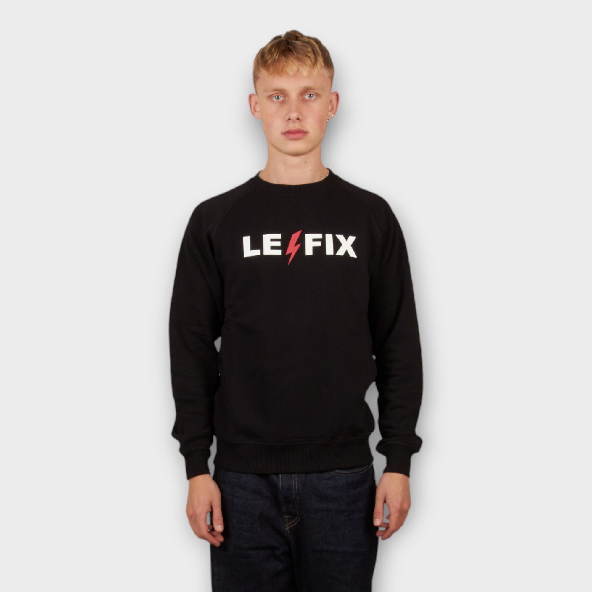 le-fix-lightning-crew-sweatshirt-schwarz-baumwolle image 2