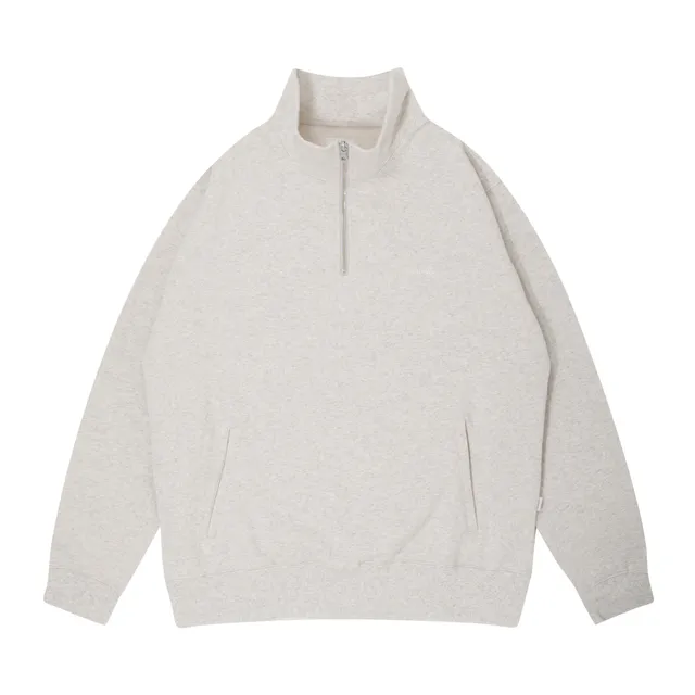 ballaholic-small-logo-half-zip-sweatshirt-ash image 1