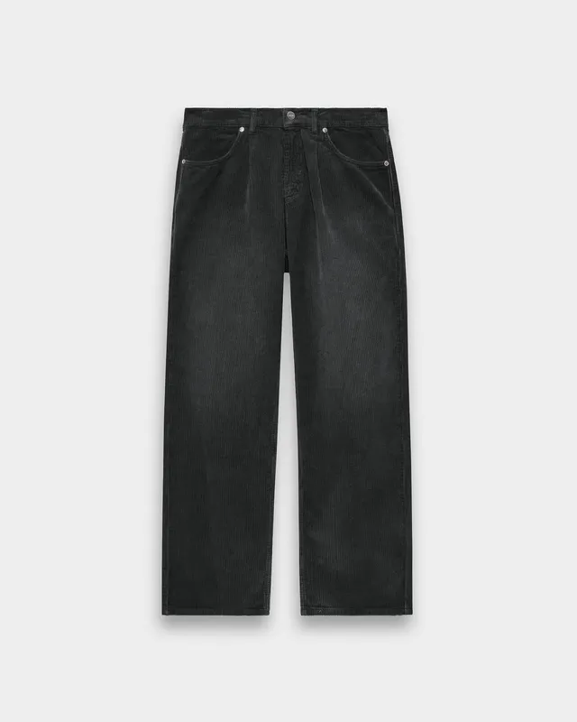 eightyfive-bottoms-washed-pleated-corduroy-pants-hose-grey-black-cord image 1