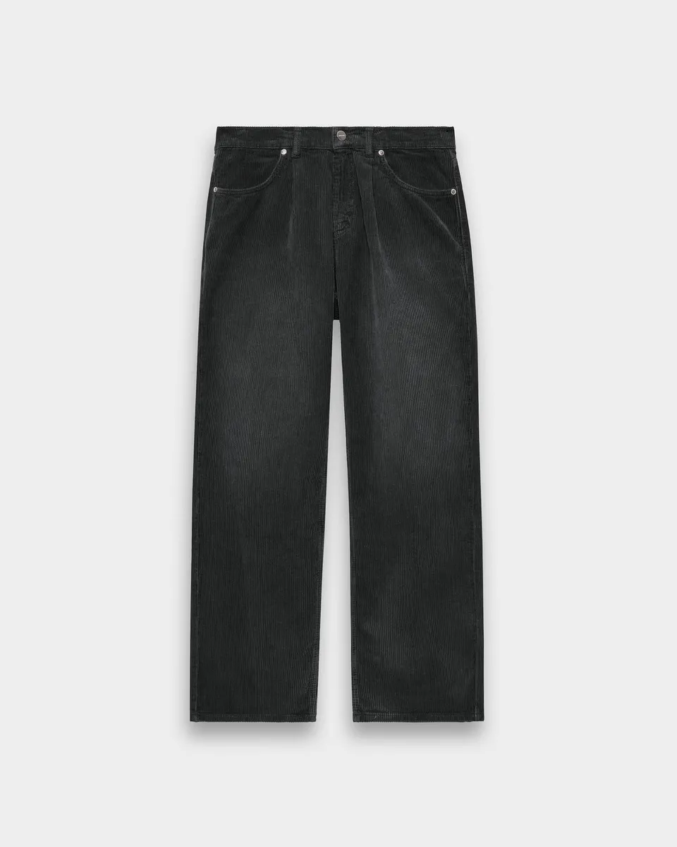 eightyfive-bottoms-washed-pleated-corduroy-pants-hose-grey-black-cord image 1
