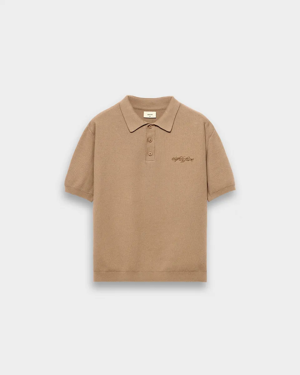 eightyfive-knit-polo-mocha-regular-fit-baumwolle image 1