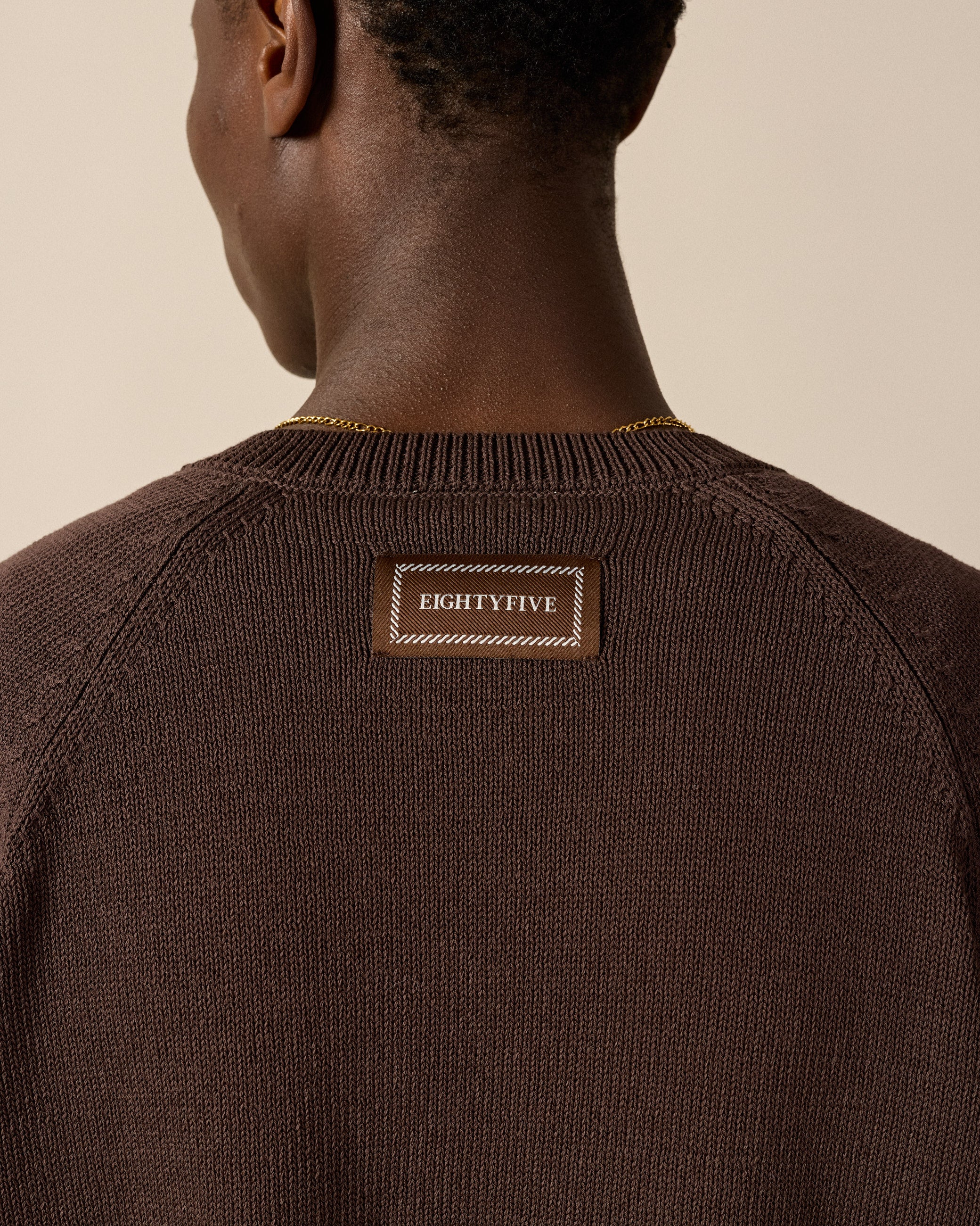 eightyfive-crewneck-cardigan-strickjacke-brown-regular-fit image 7