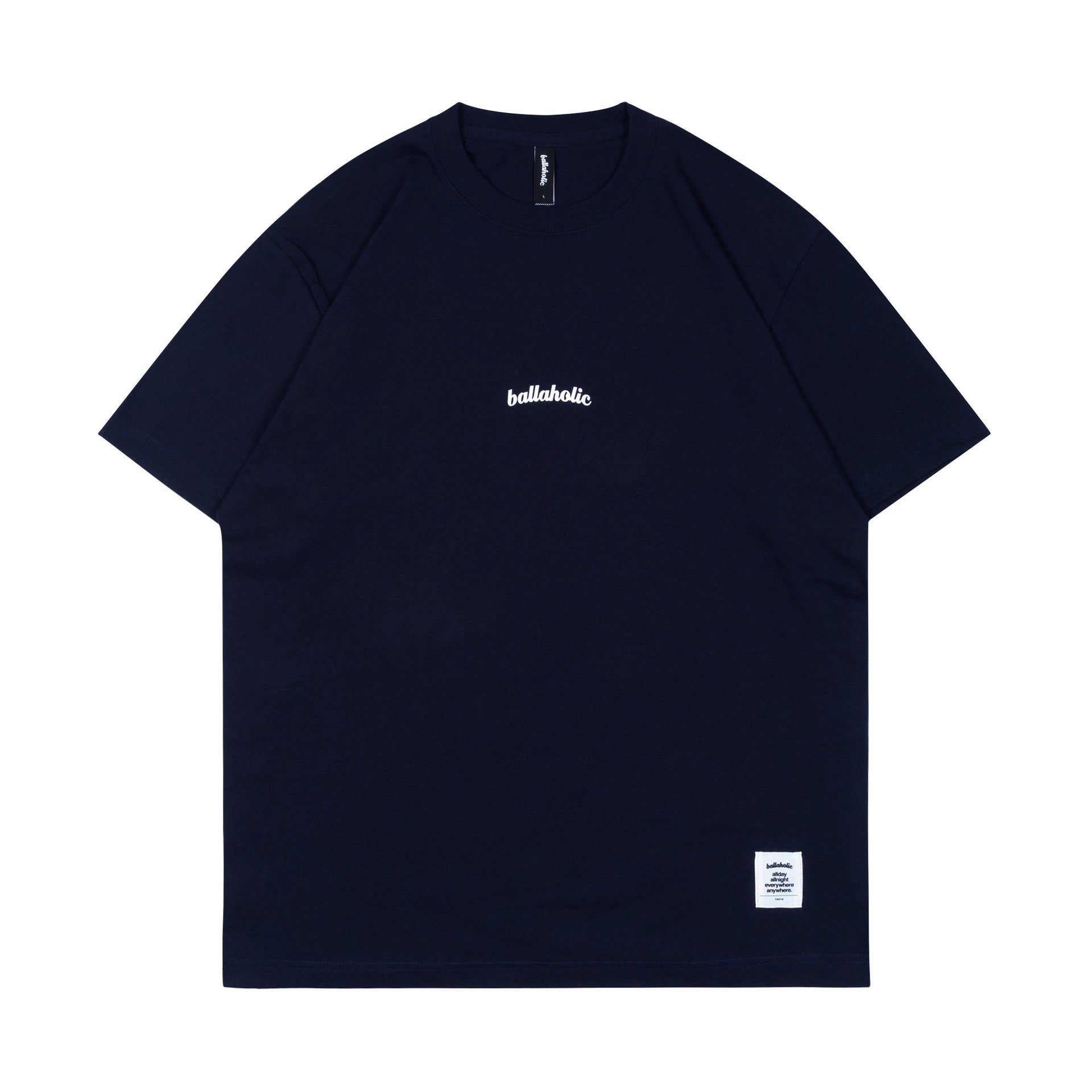 ballaholic-small-logo-tee-t-shirt-navy-white-baumwolle image 1