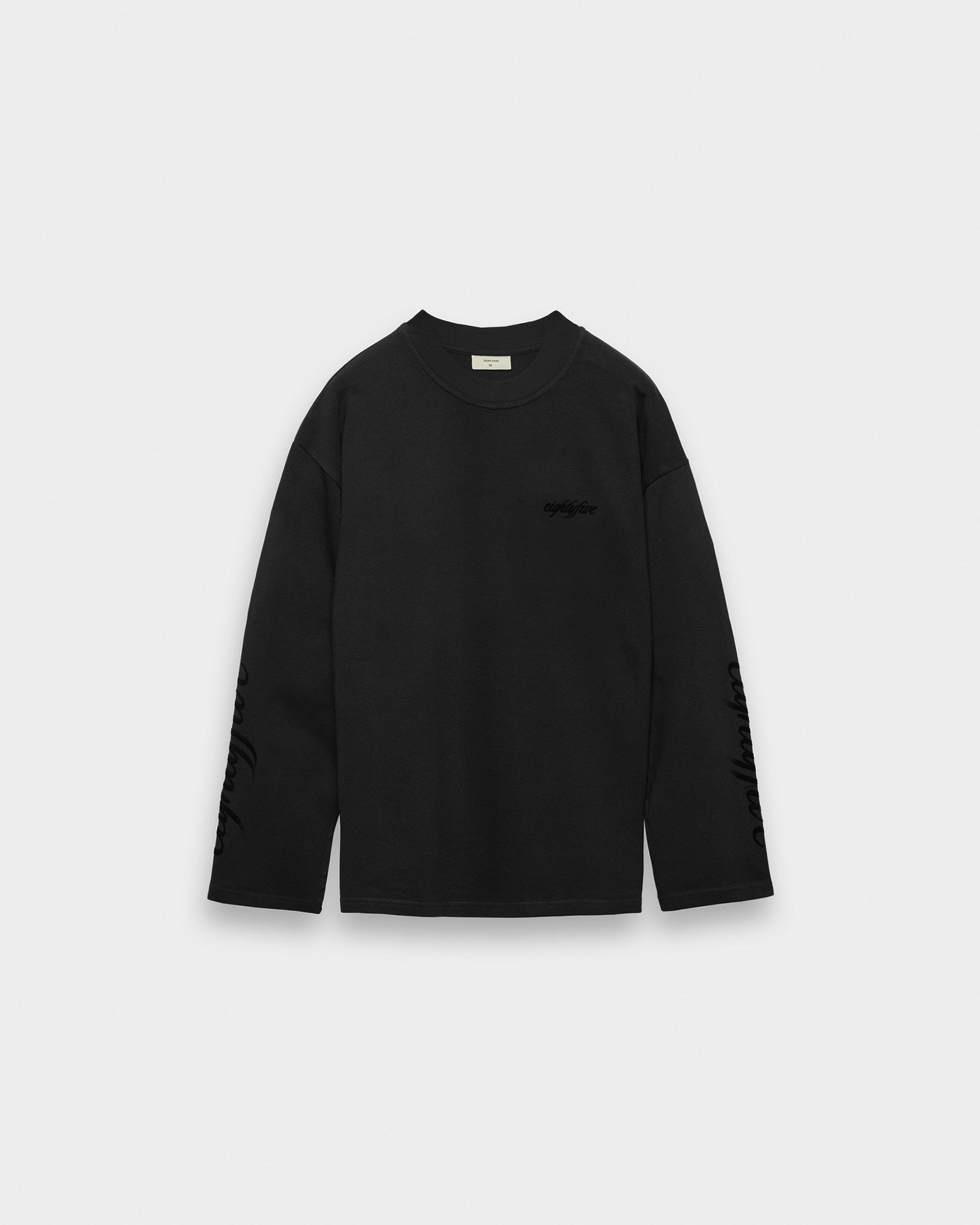 eightyfive-tops-handwritten-longsleeve-shirt-black-oversized image 1