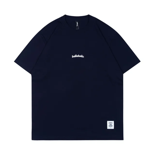 ballaholic-small-logo-tee-t-shirt-navy-white-baumwolle image 1