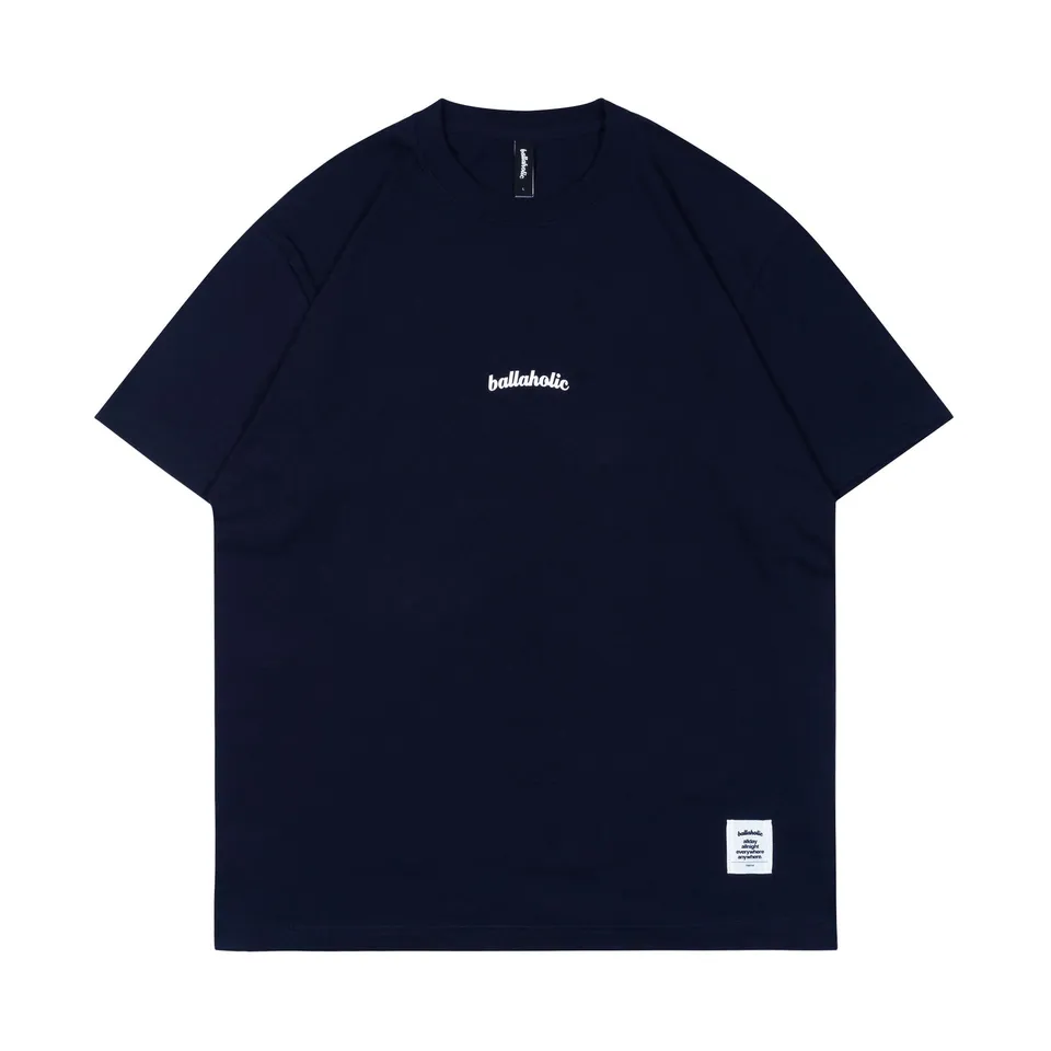 ballaholic-small-logo-tee-t-shirt-navy-white-baumwolle image 1