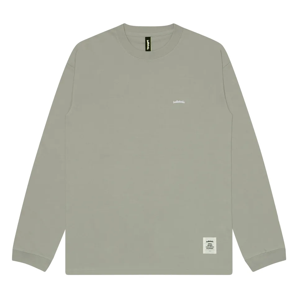 ballaholic-micro-logo-long-tee-longsleeve-stone-gray image 1
