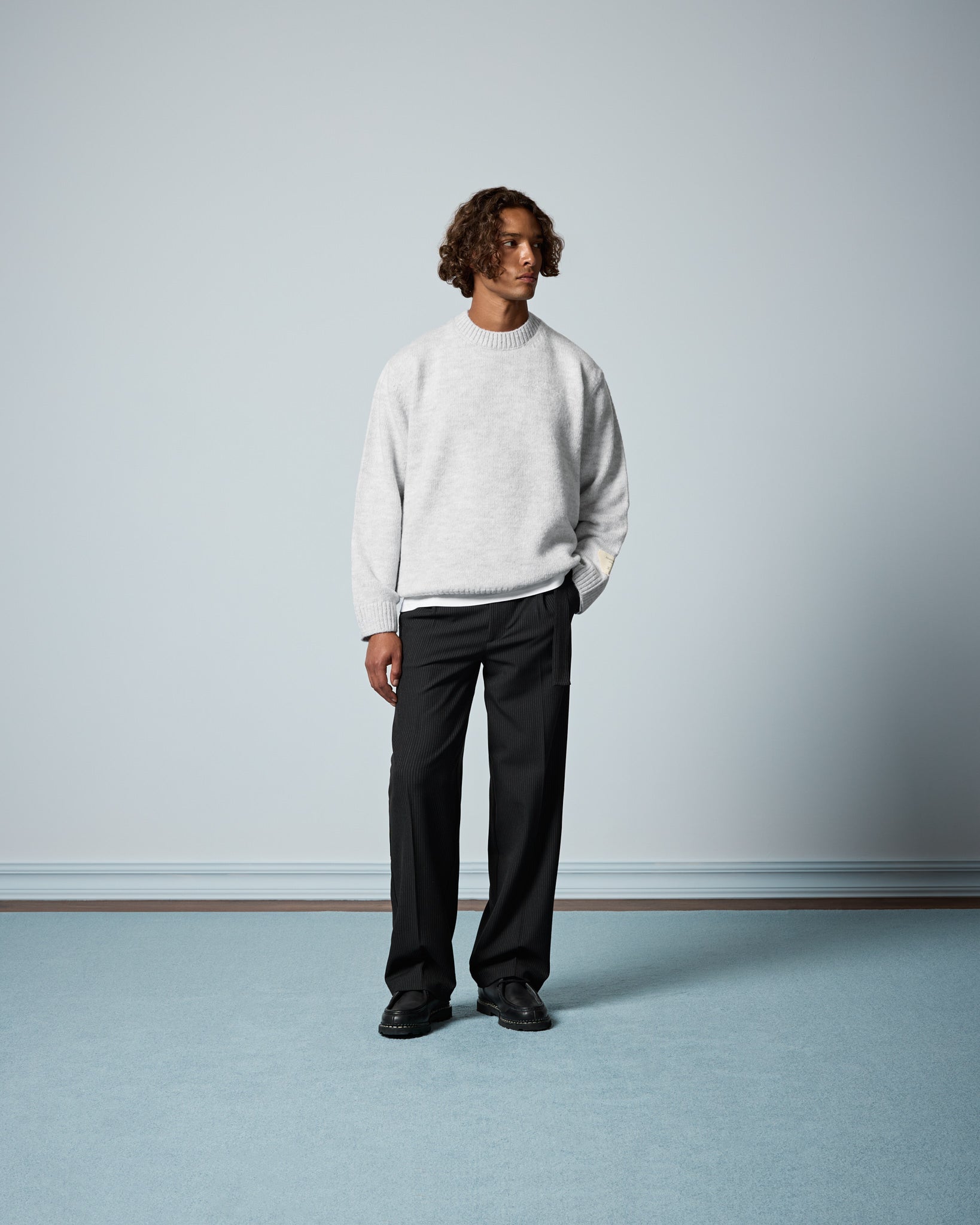 eightyfive-crew-neck-sweater-pullover-hellgrau-meliert image 4