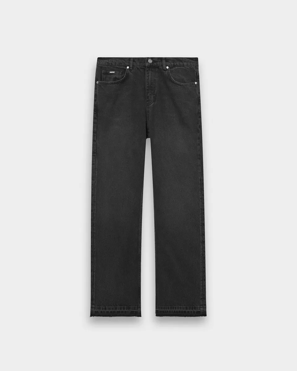 eightyfive-bottoms-open-hem-straight-denim-jeans-black-washed image 1