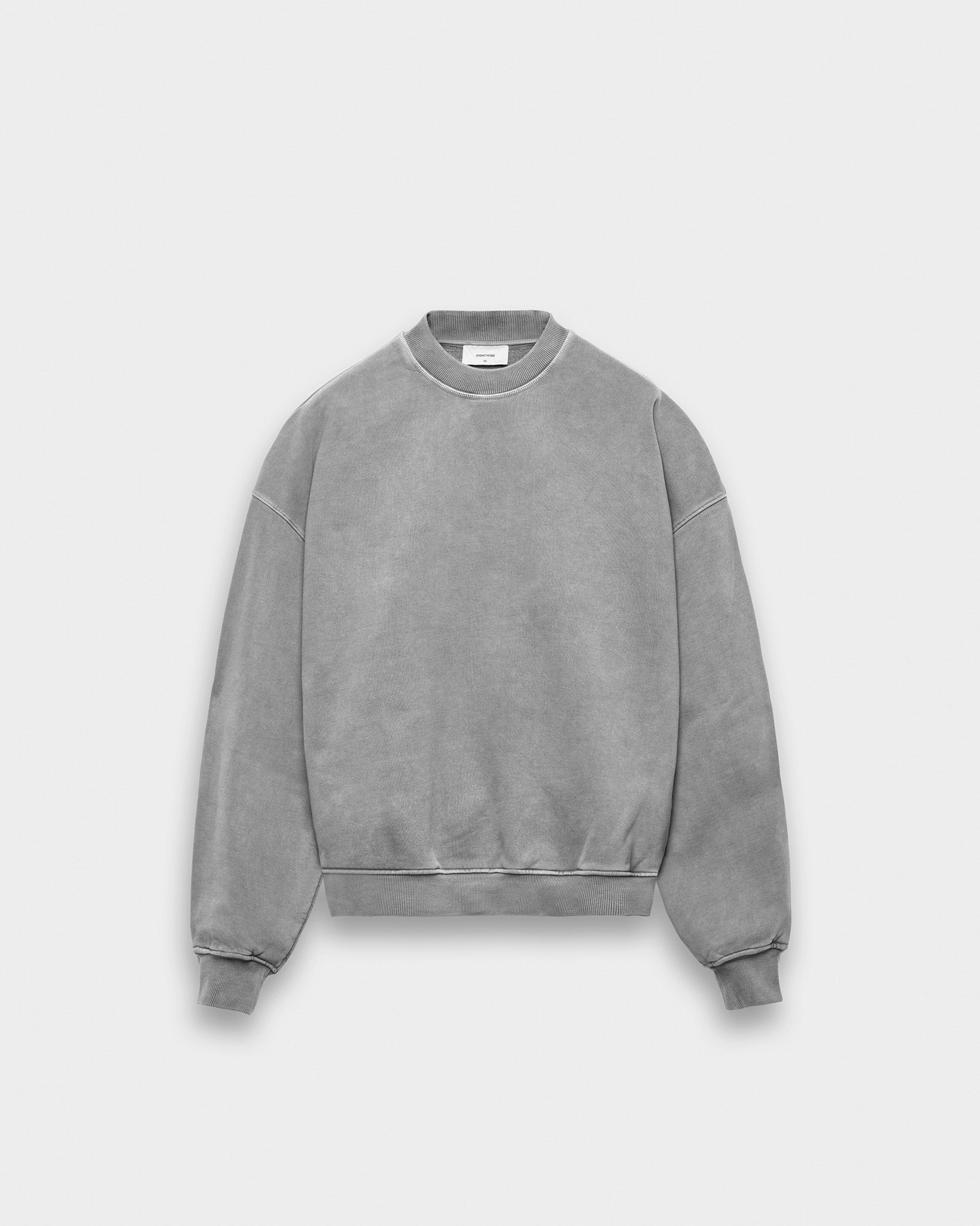 eightyfive-signature-oversized-crewneck-sweater-pullover-stone-grey image 1