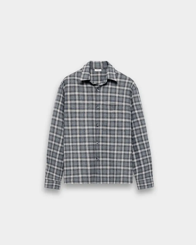 eightyfive-checked-shirt-flanellhemd-grey-melange-relaxed image 1