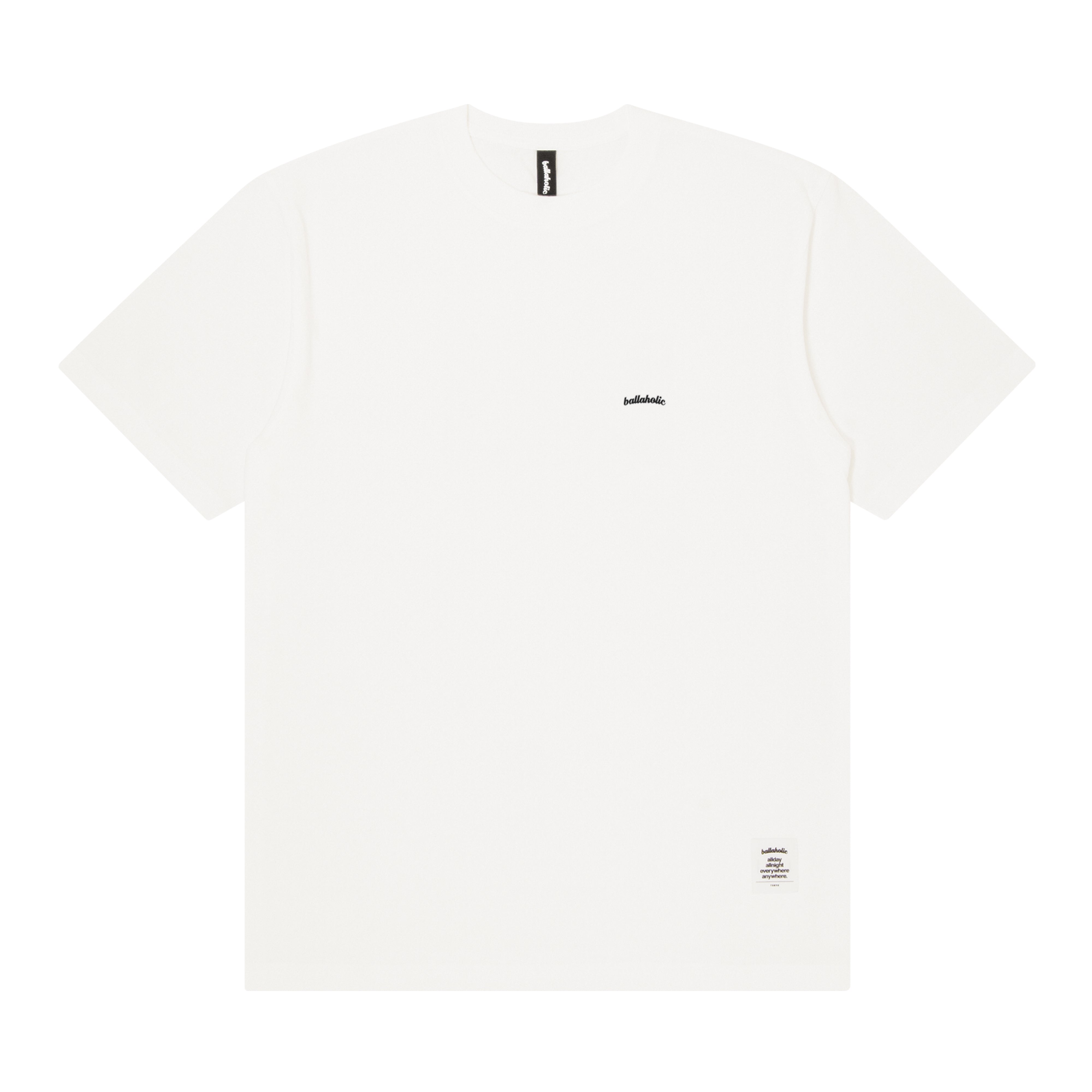 ballaholic-micro-logo-tee-white-black image 1