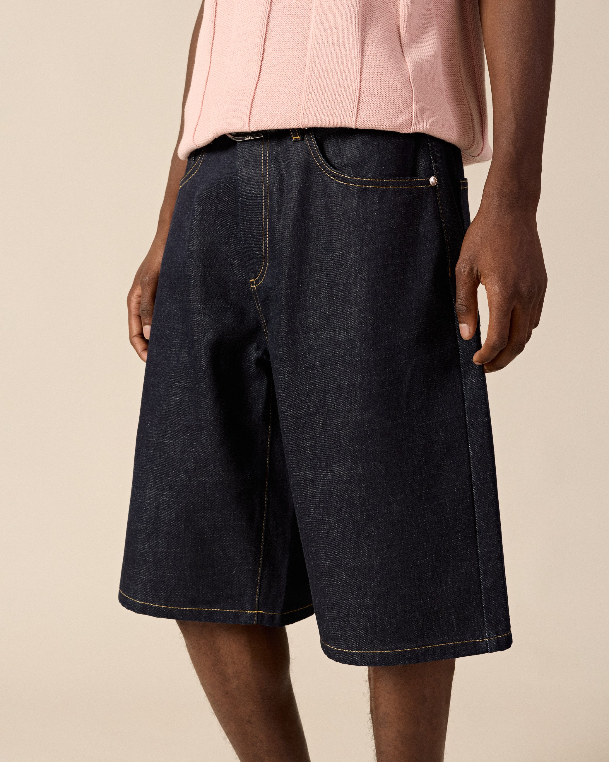 eightyfive-bottoms-distressed-jorts-raw-denim-baggy-shorts image 6