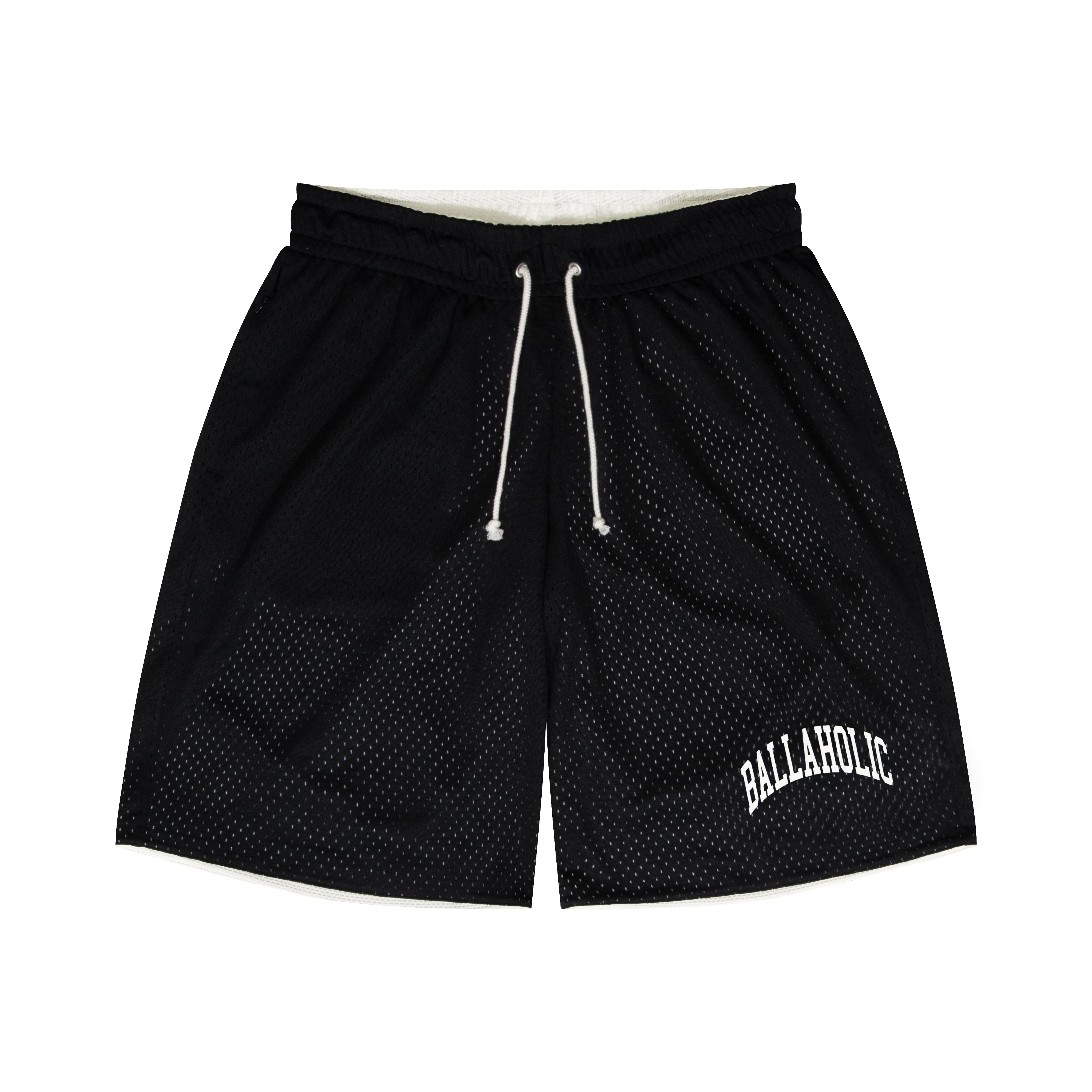 ballaholic-college-logo-streetmove-mesh-zip-shorts-schwarz image 1