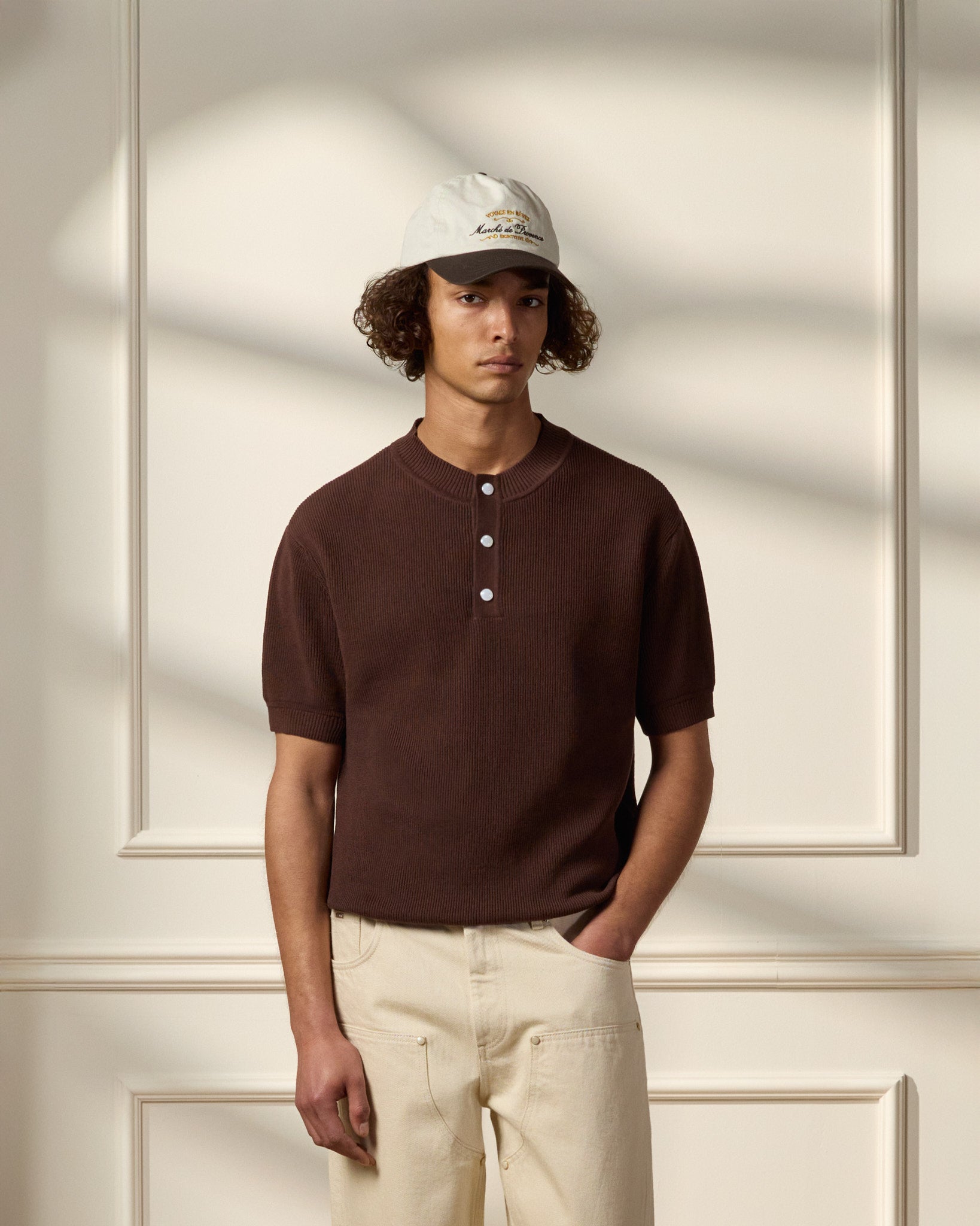 eightyfive-knitted-henley-polo-herren-braun-baumwolle image 3