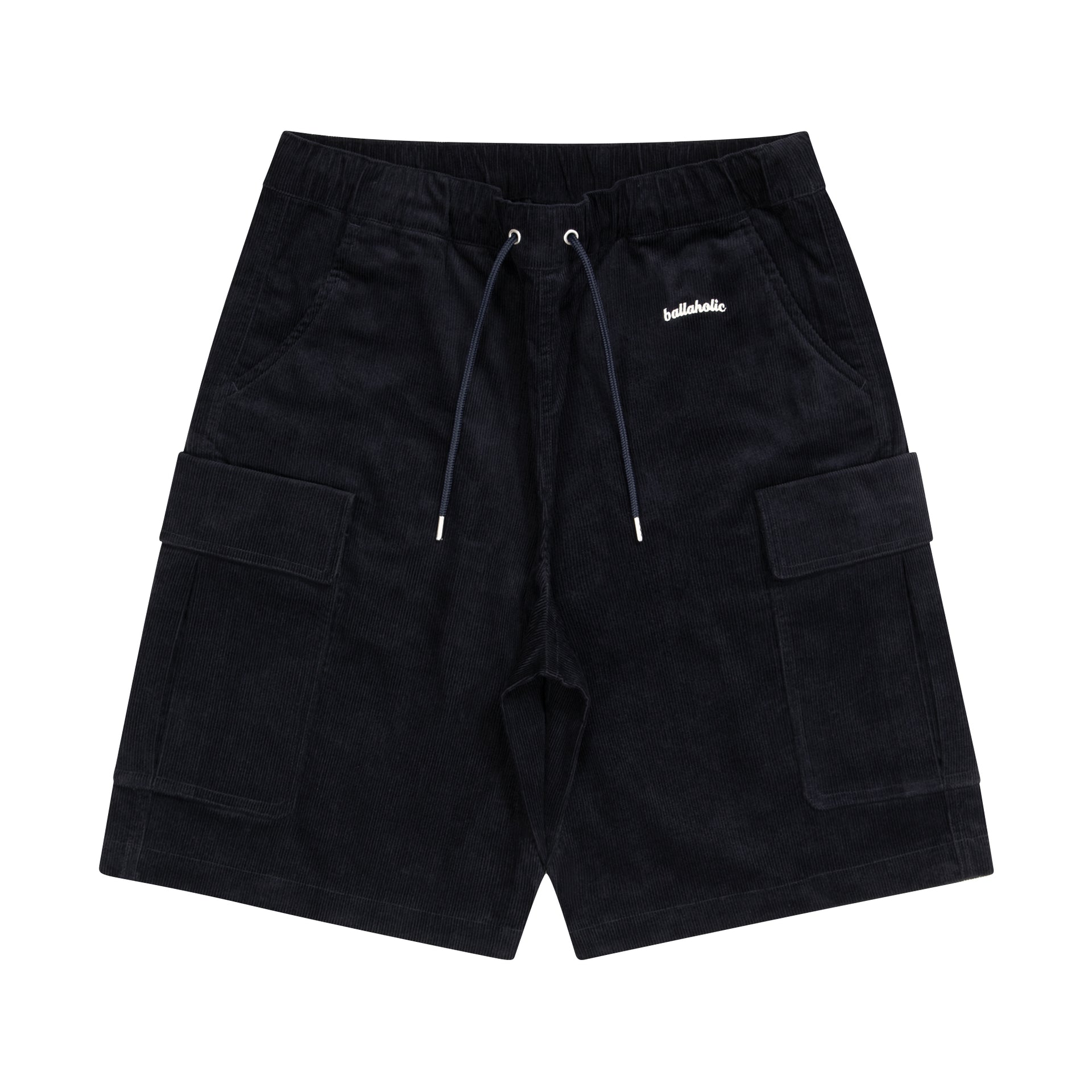 ballaholic-logo-corduroy-cargo-shorts-navy-cord image 1