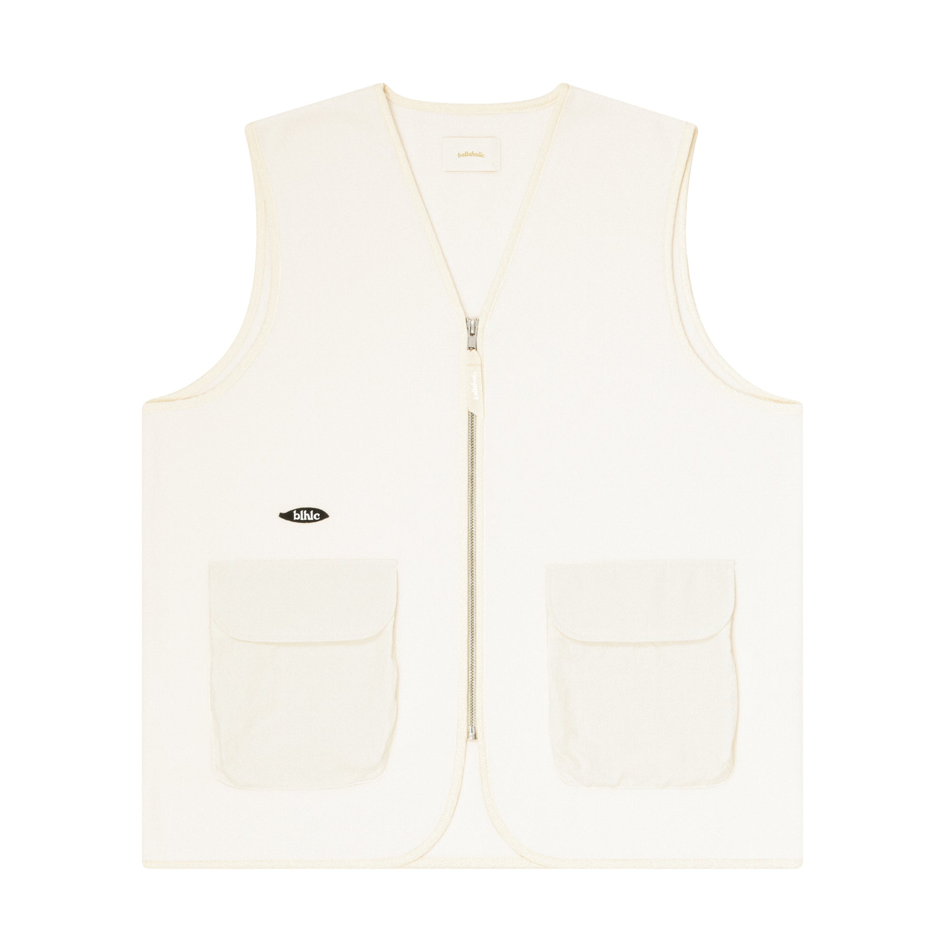 ballaholic-tops-ball-panel-logo-fleece-zip-weste-wei image 1