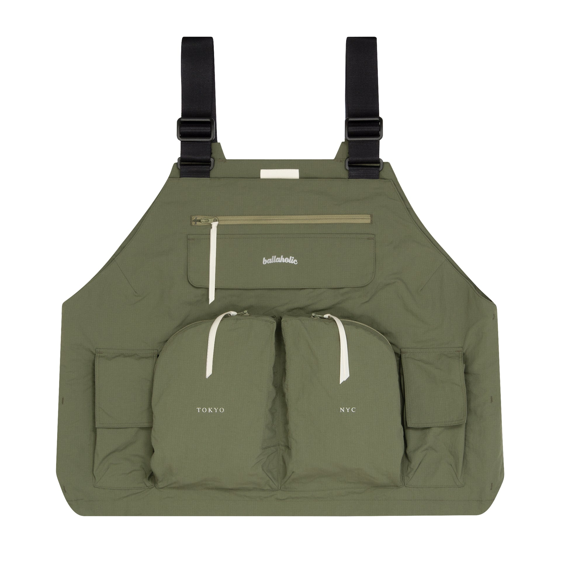 ballaholic-w-face-vest-weste-olive-reflektor image 1