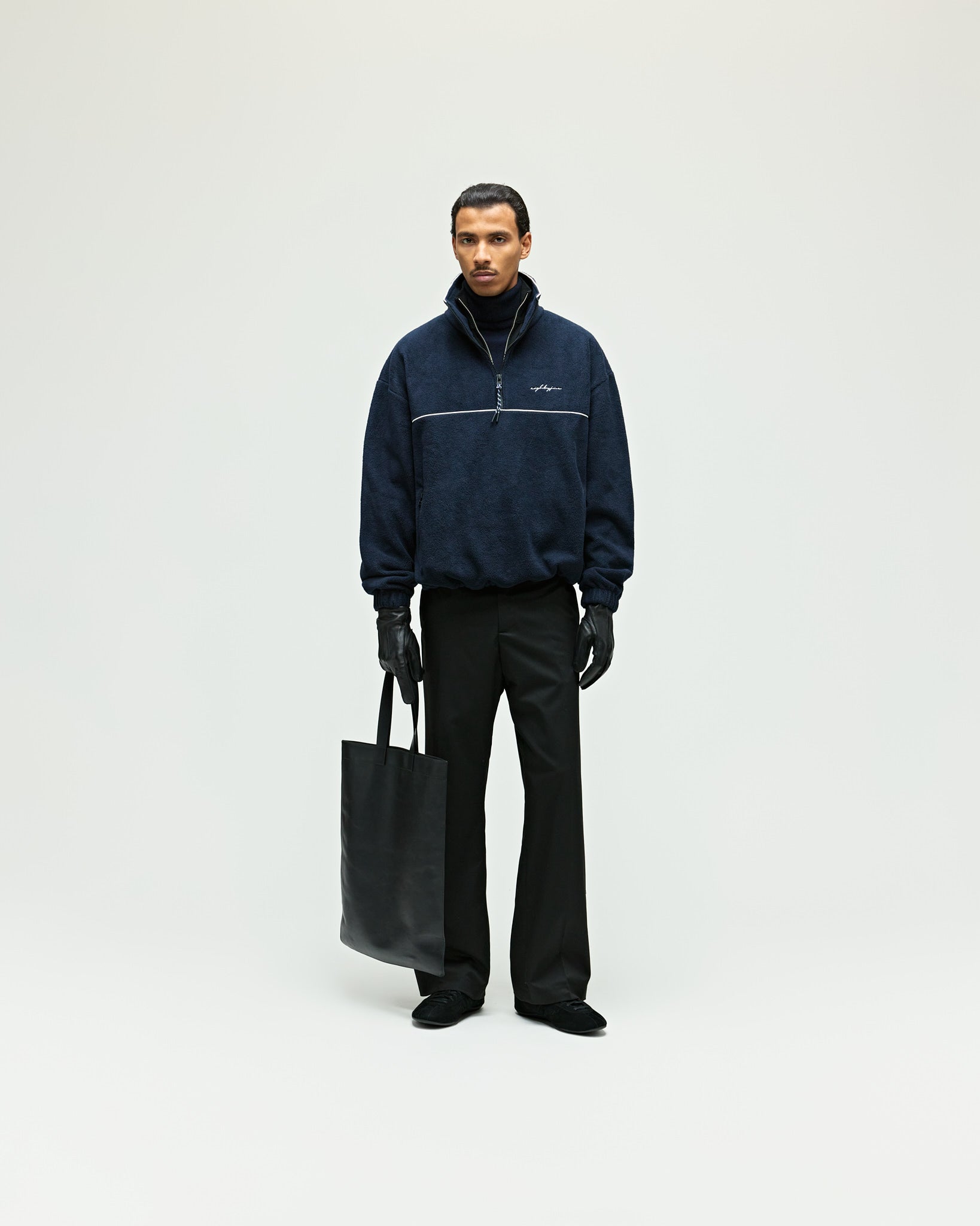 eightyfive-overshirts-fleece-half-zip-windbreaker-jacke-navy-fleece image 5