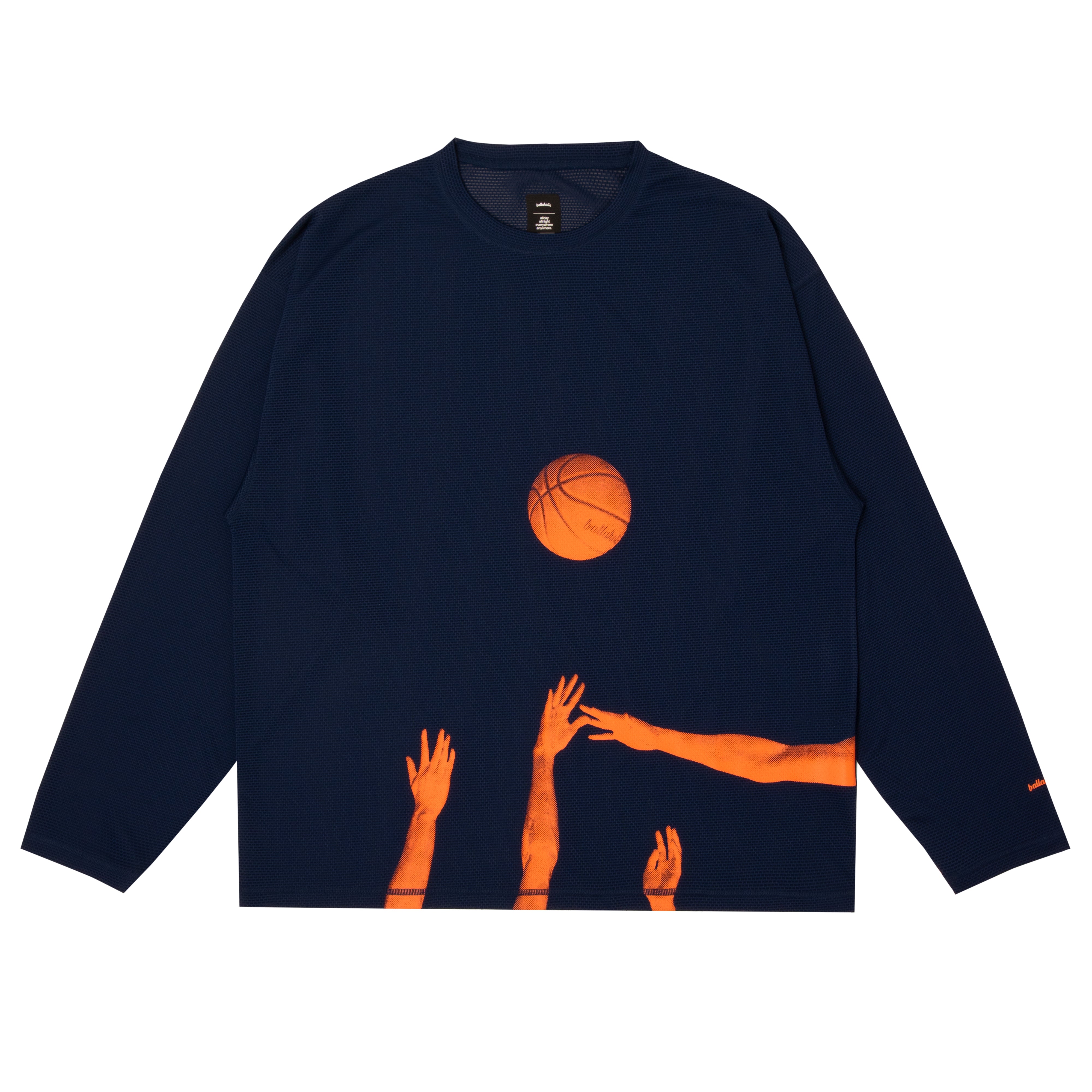 ballaholic-knit-mesh-cool-long-tee-navy-gr-l image 1