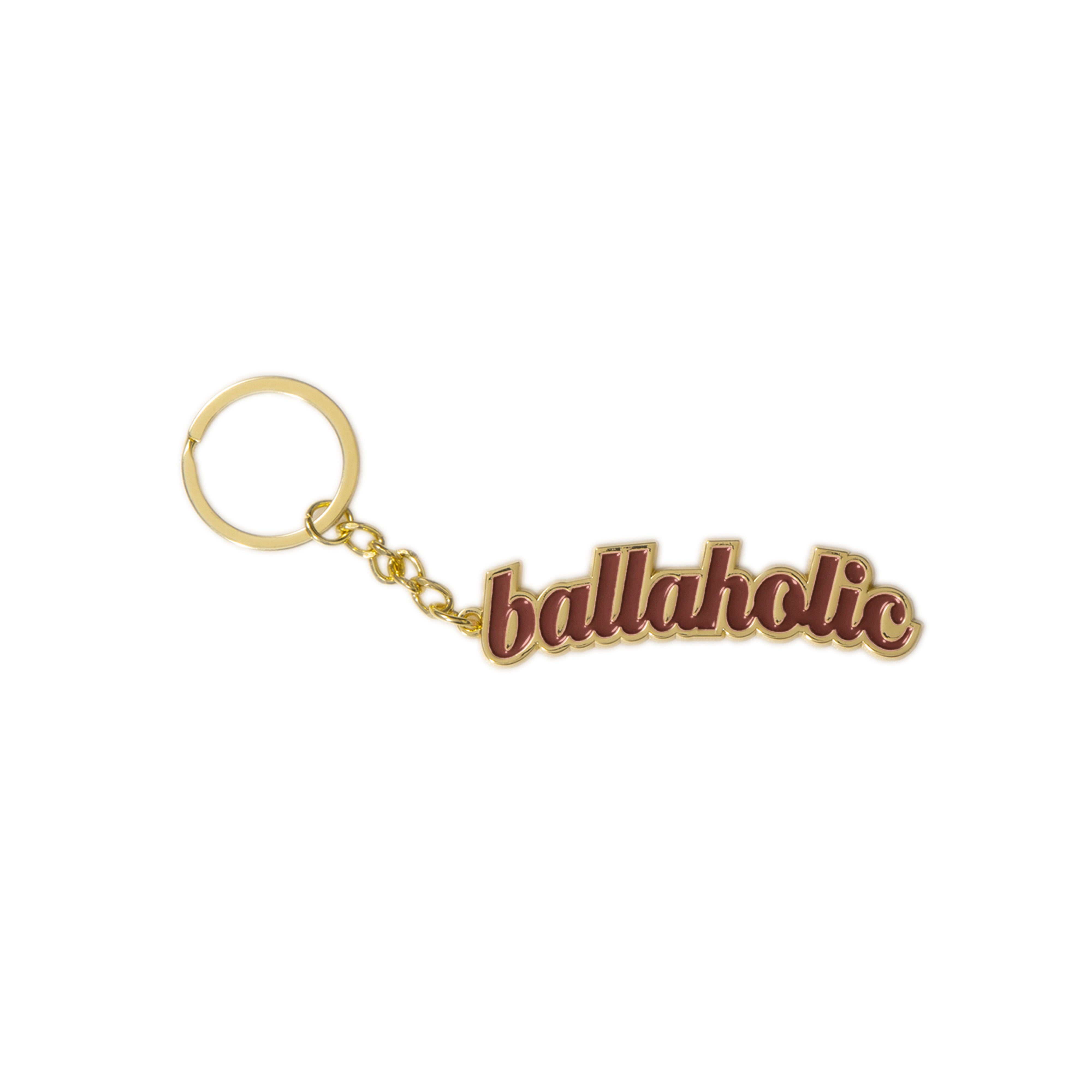 ballaholic-logo-keychain-schl-sselanh-nger-gold-dunkelrot image 1