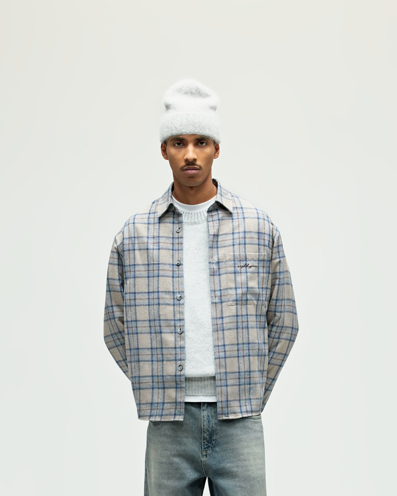 eightyfive-tops-checked-shirt-hemd-grey-flanell-kariert-relaxed image 3