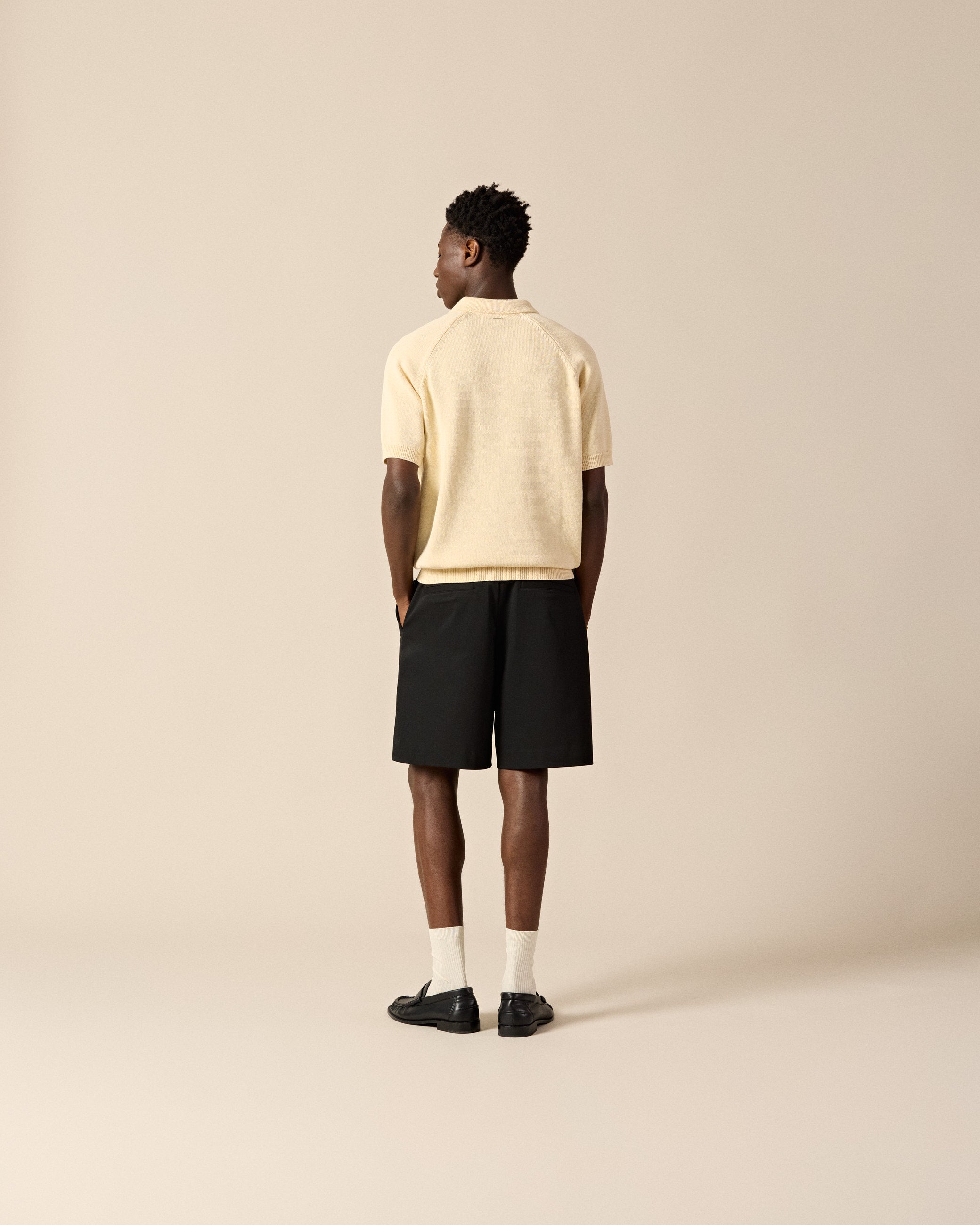 eightyfive-tops-raglan-knit-poloshirt-pale-yellow-baumwolle image 5