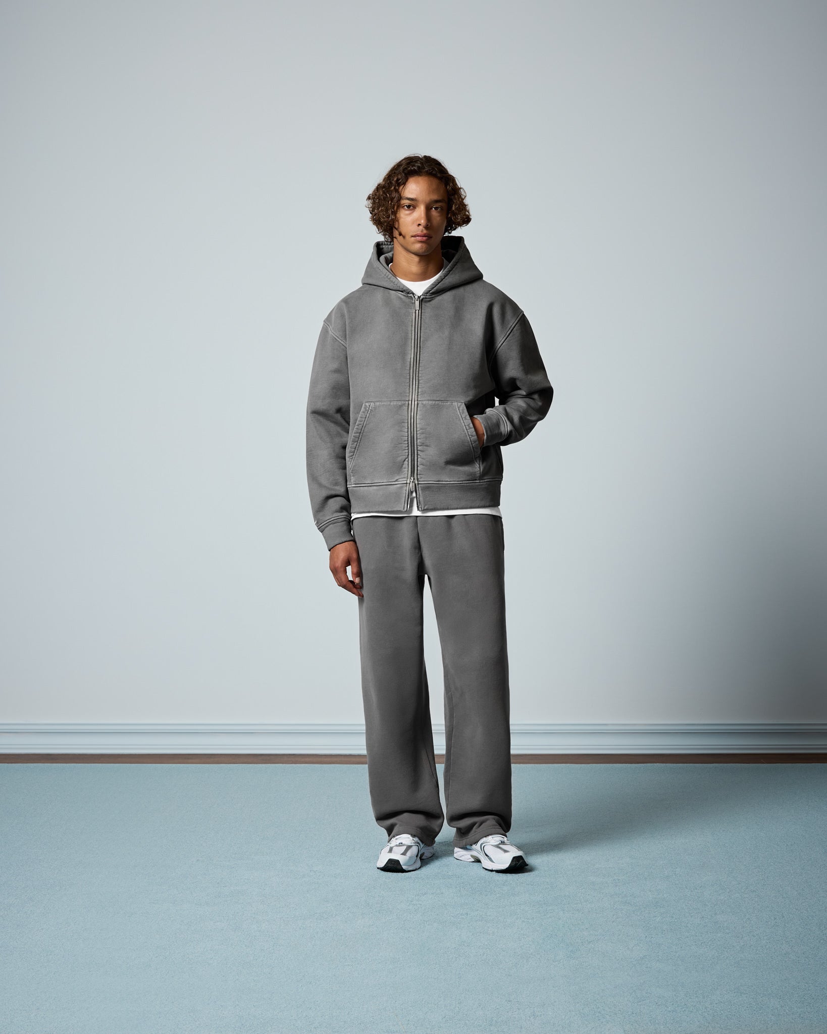 eightyfive-signature-zip-hoodie-stone-grey-100-baumwolle image 4