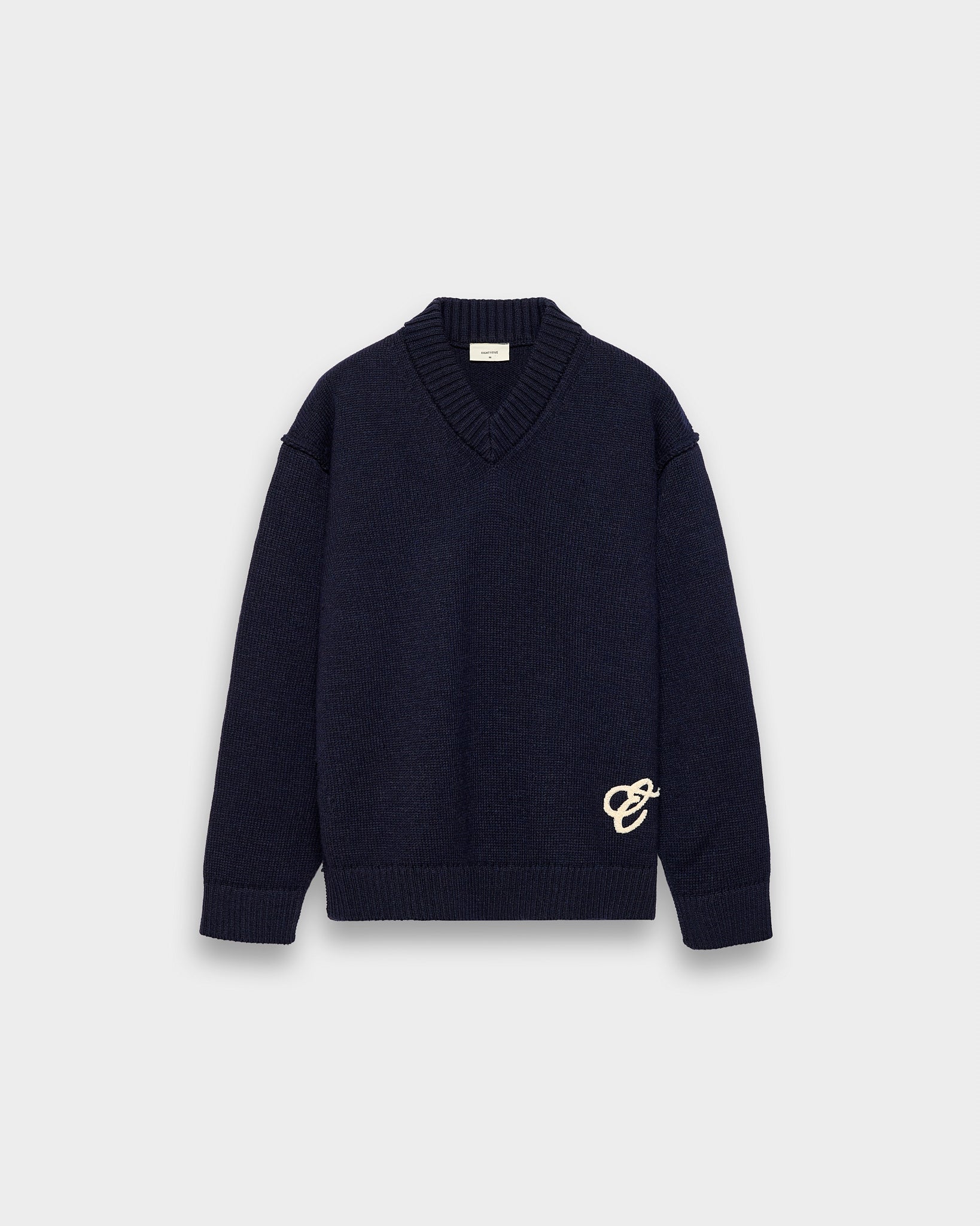 eightyfive-tops-wool-blend-v-neck-pullover-navy image 1