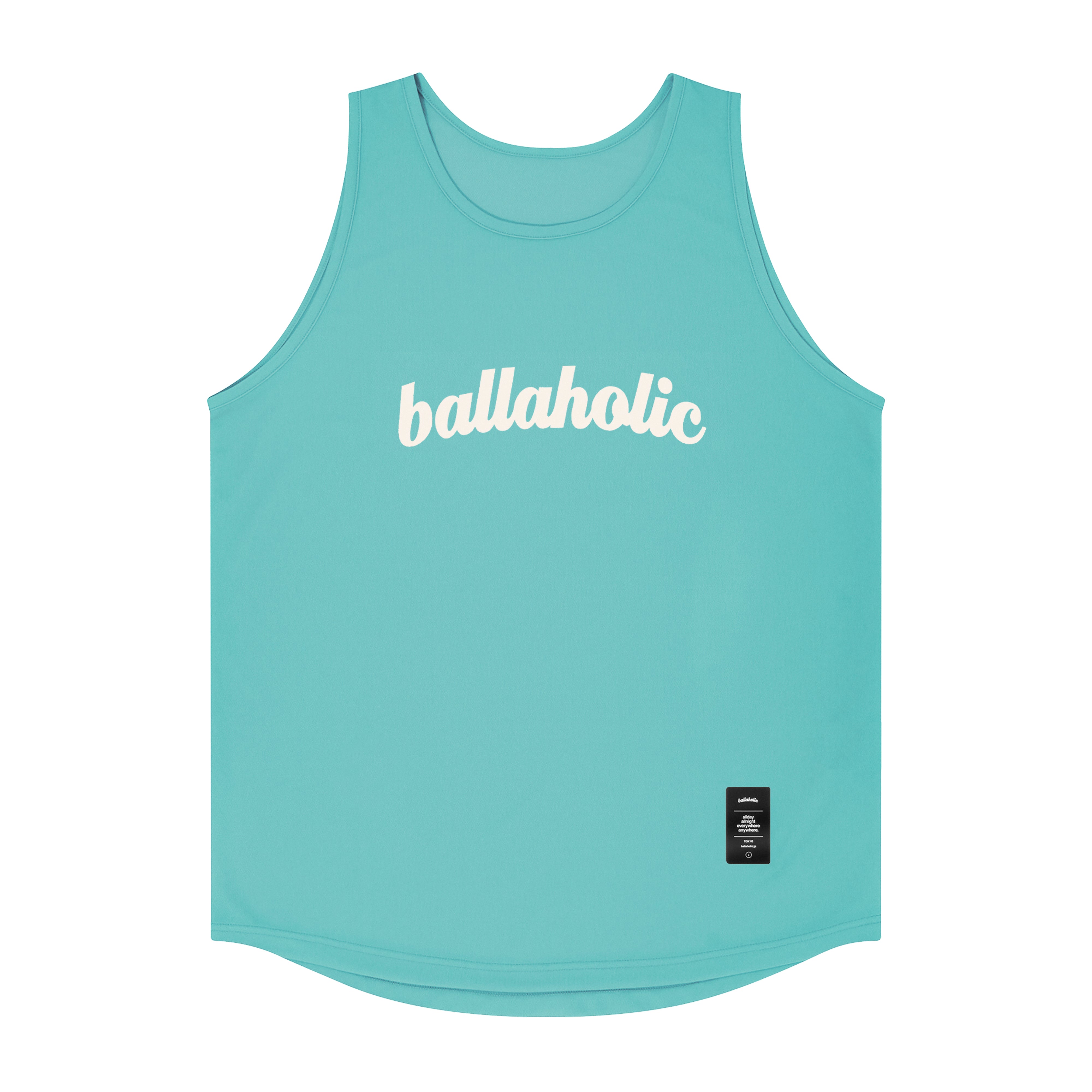 ballaholic-logo-tank-top-muskelshirt-aqua-blue-off-white-custom image 1