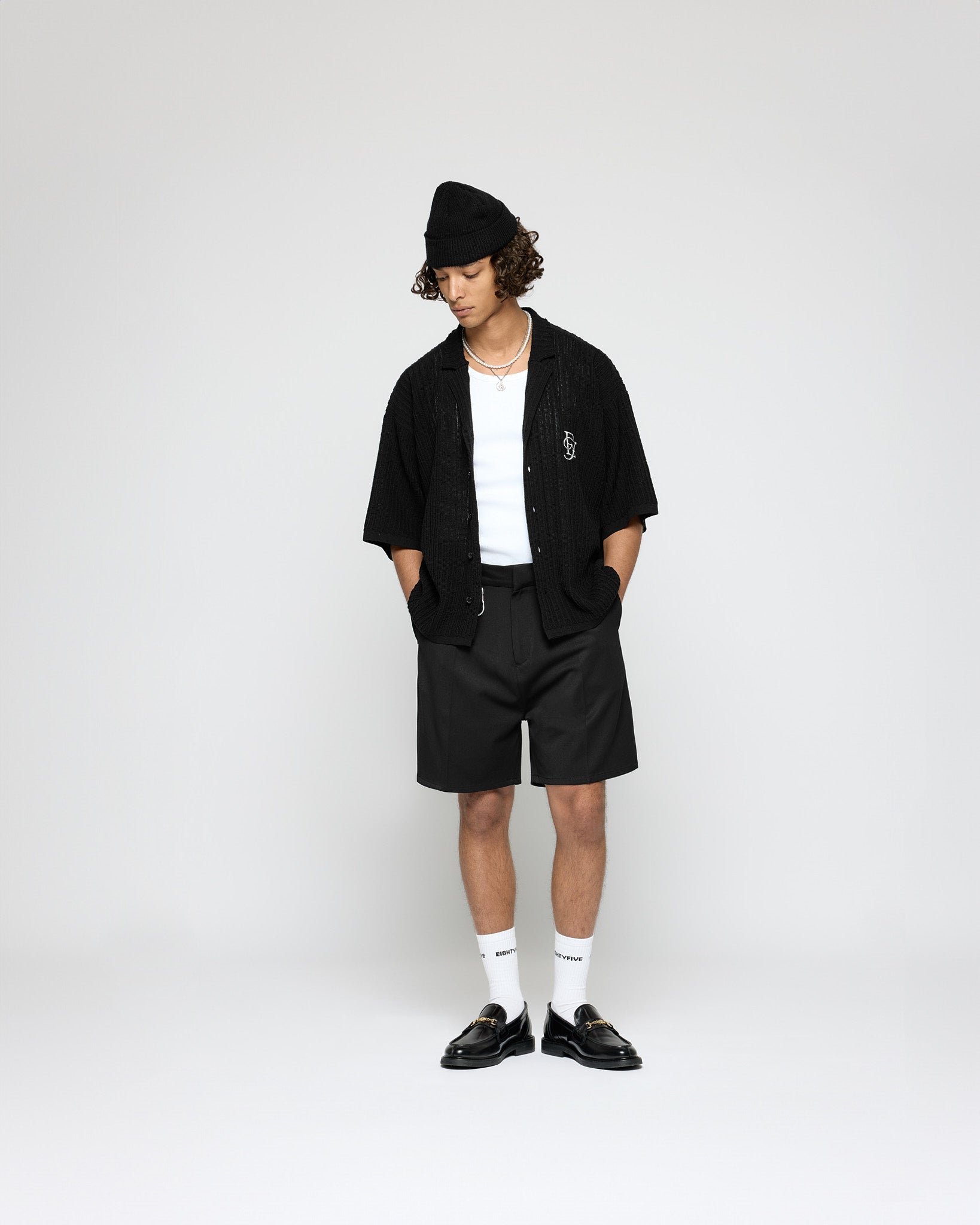eightyfive-ef-contrast-knit-shirt-schwarz-oversized image 5