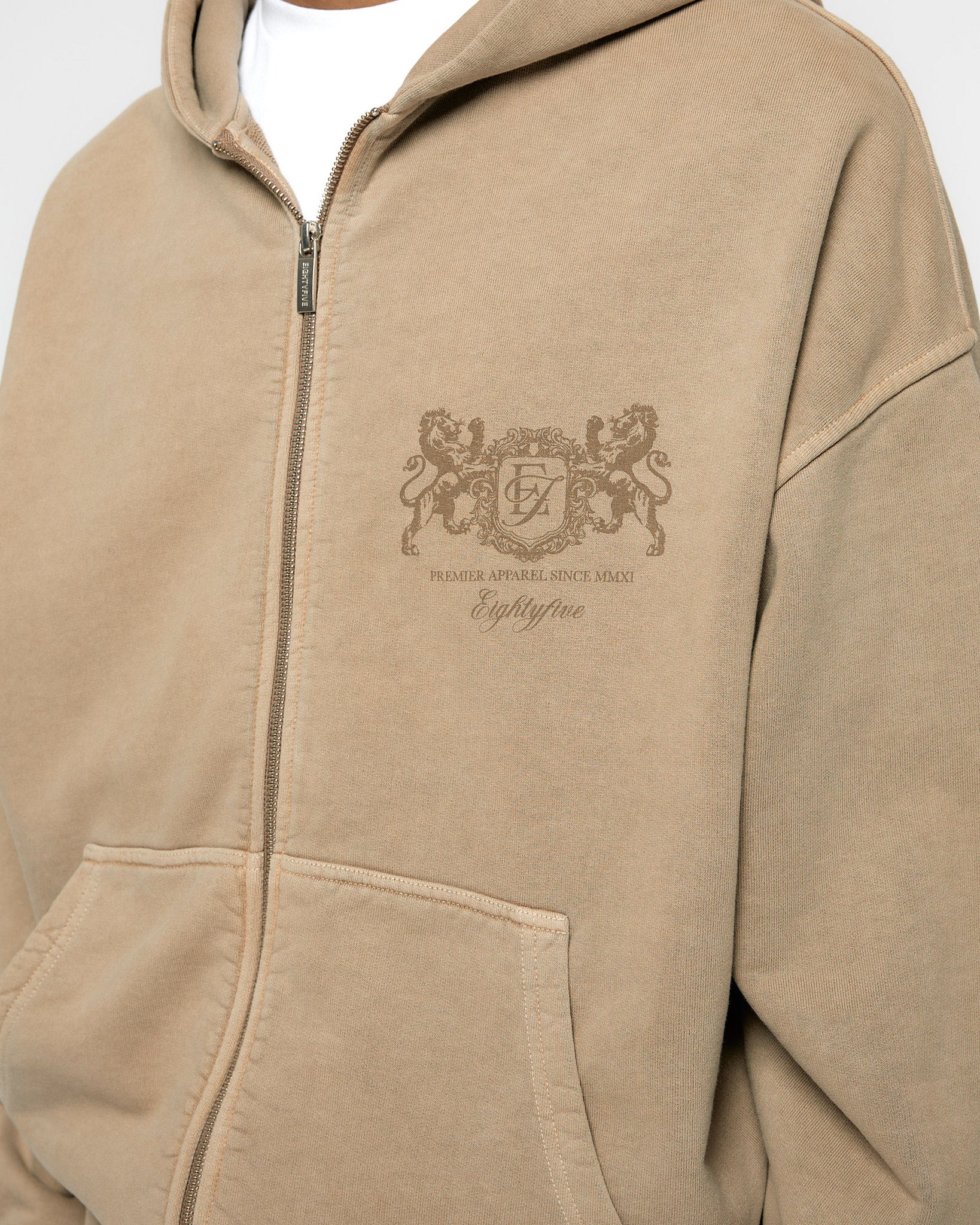 eightyfive-washed-premier-zip-hoodie-mocha-100-baumwolle image 7