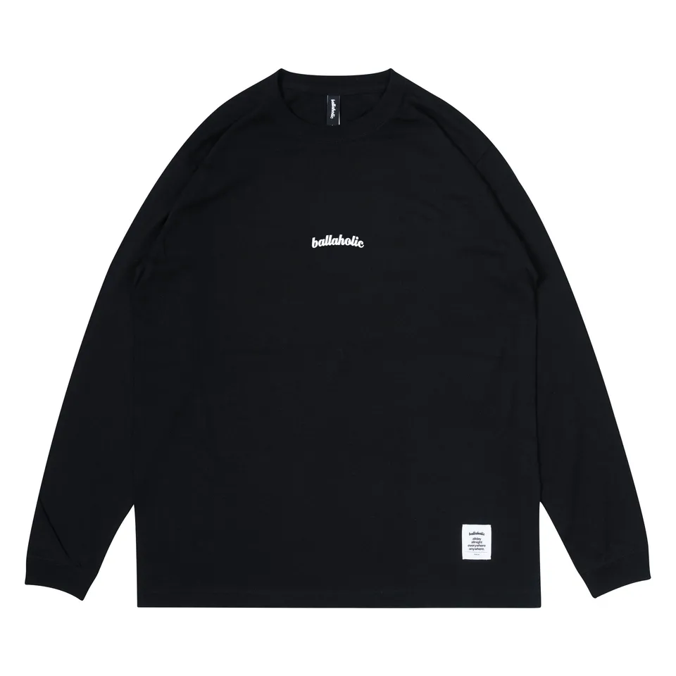 ballaholic-cotton-small-logo-long-tee-black-white image 1