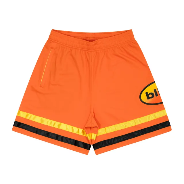 ballaholic-shorts-oval-logo-zip-shorts-orange image 1
