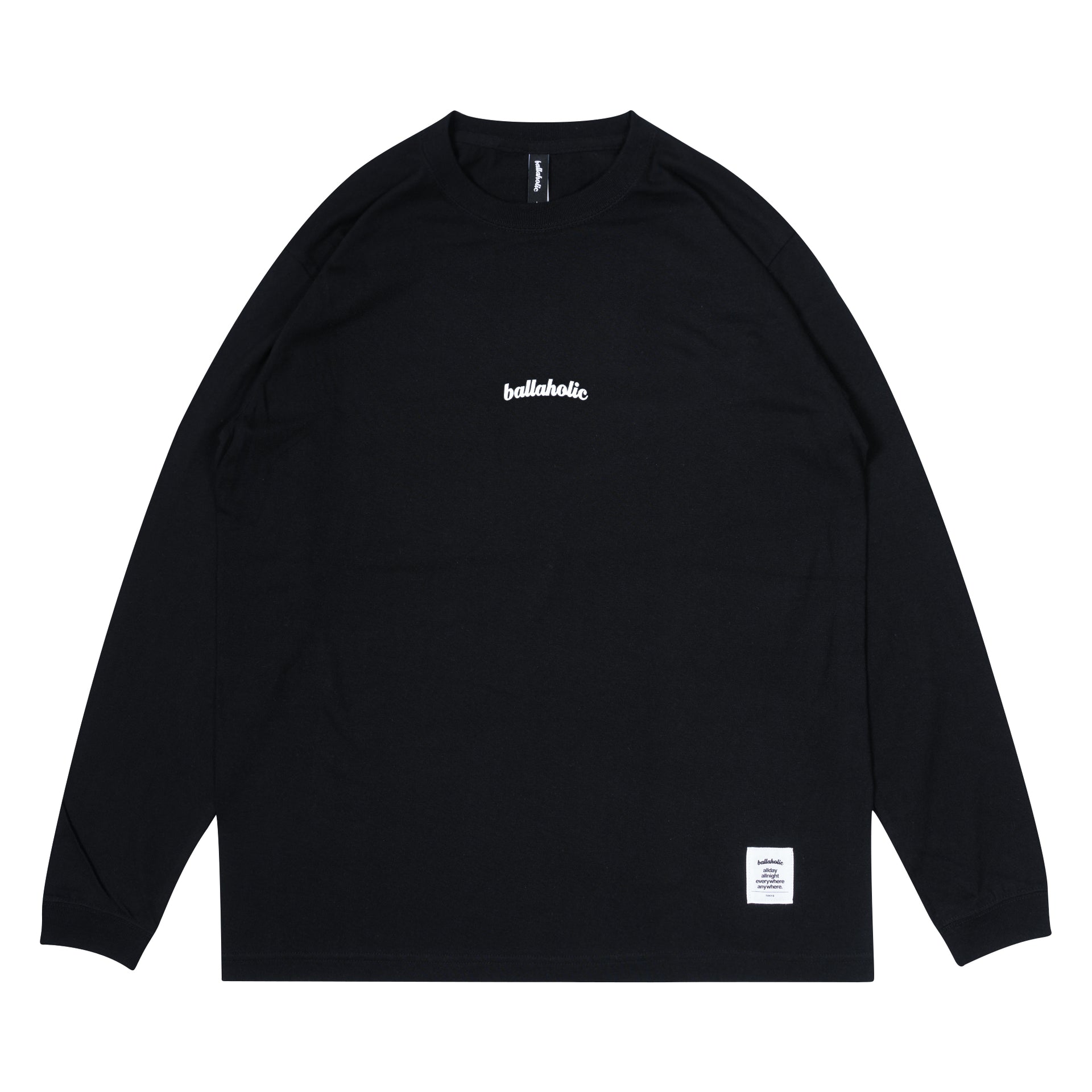 ballaholic-cotton-small-logo-long-tee-black-white image 1