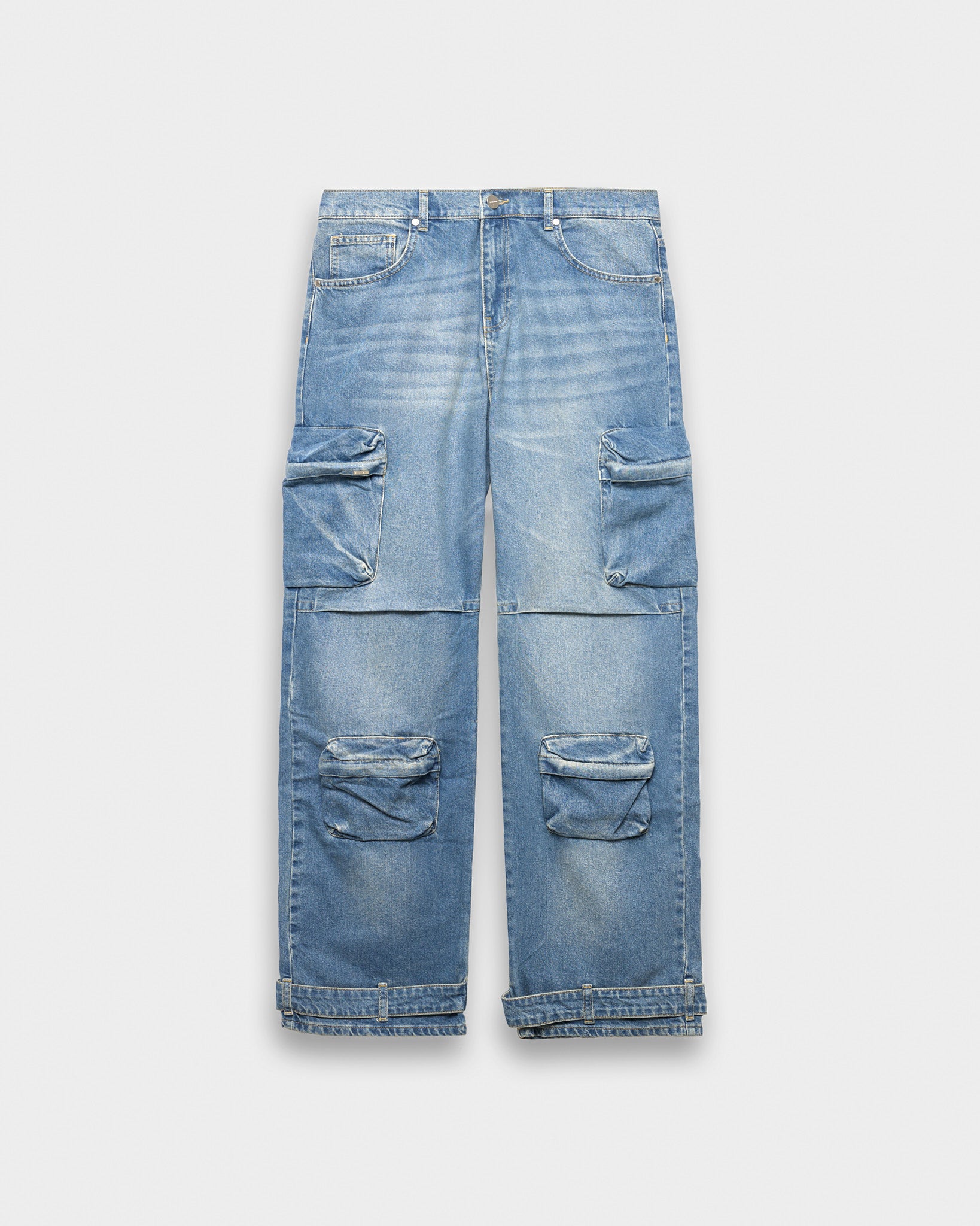 eightyfive-denim-baggy-cargo-pants-light-sand-wash image 1