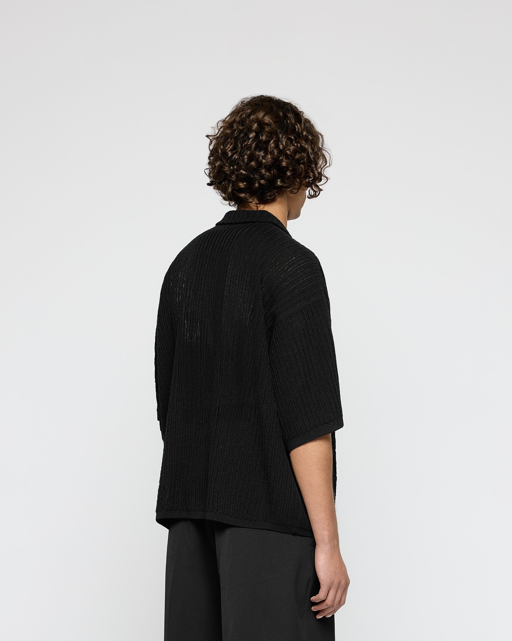eightyfive-ef-contrast-knit-shirt-schwarz-oversized image 4