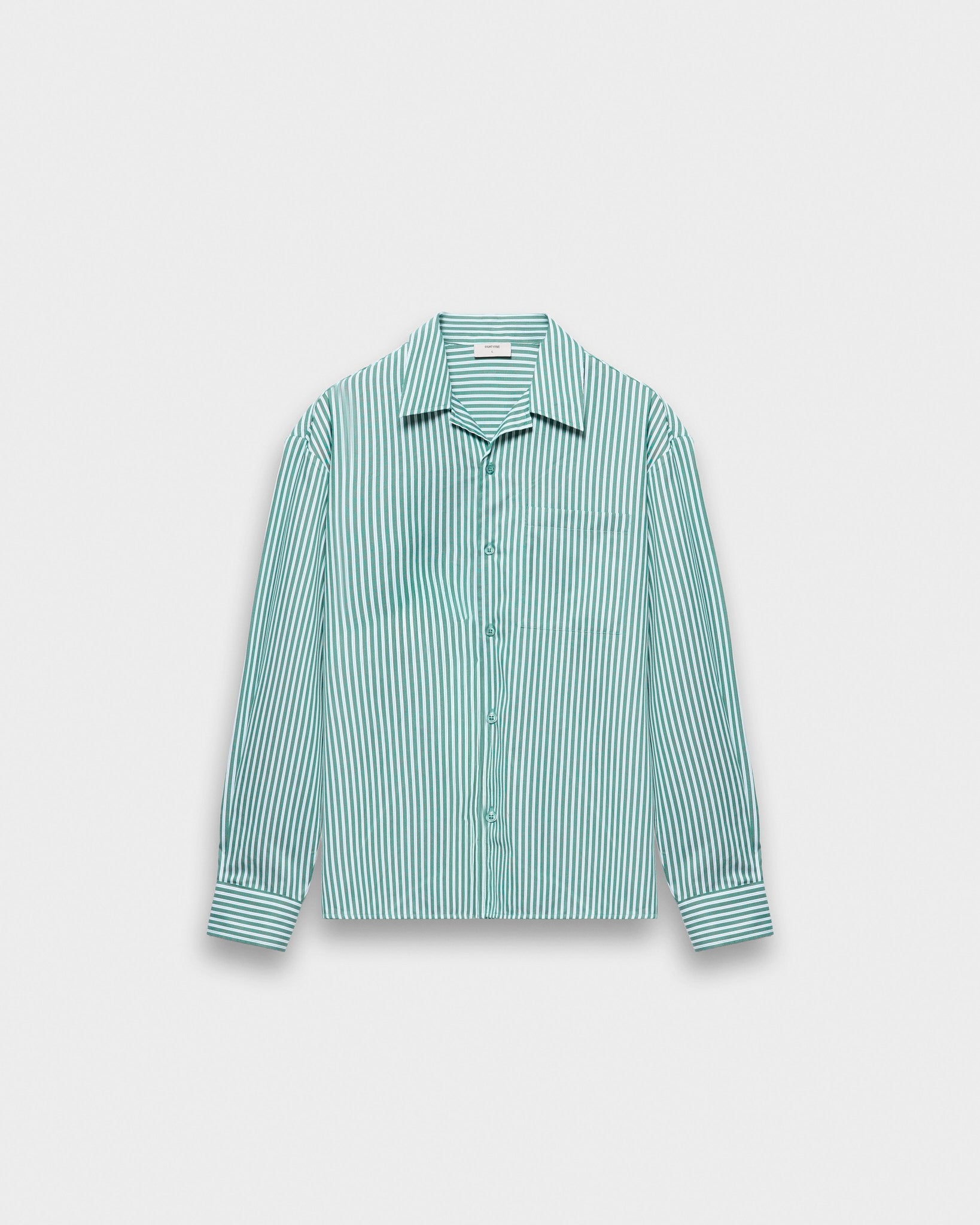 eightyfive-striped-shirt-resort-collar-hemd-green-striped image 1