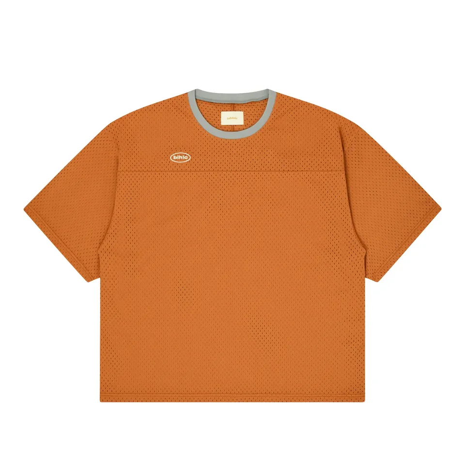 ballaholic-blhlc-oval-logo-mesh-tee-t-shirt-ginger image 1