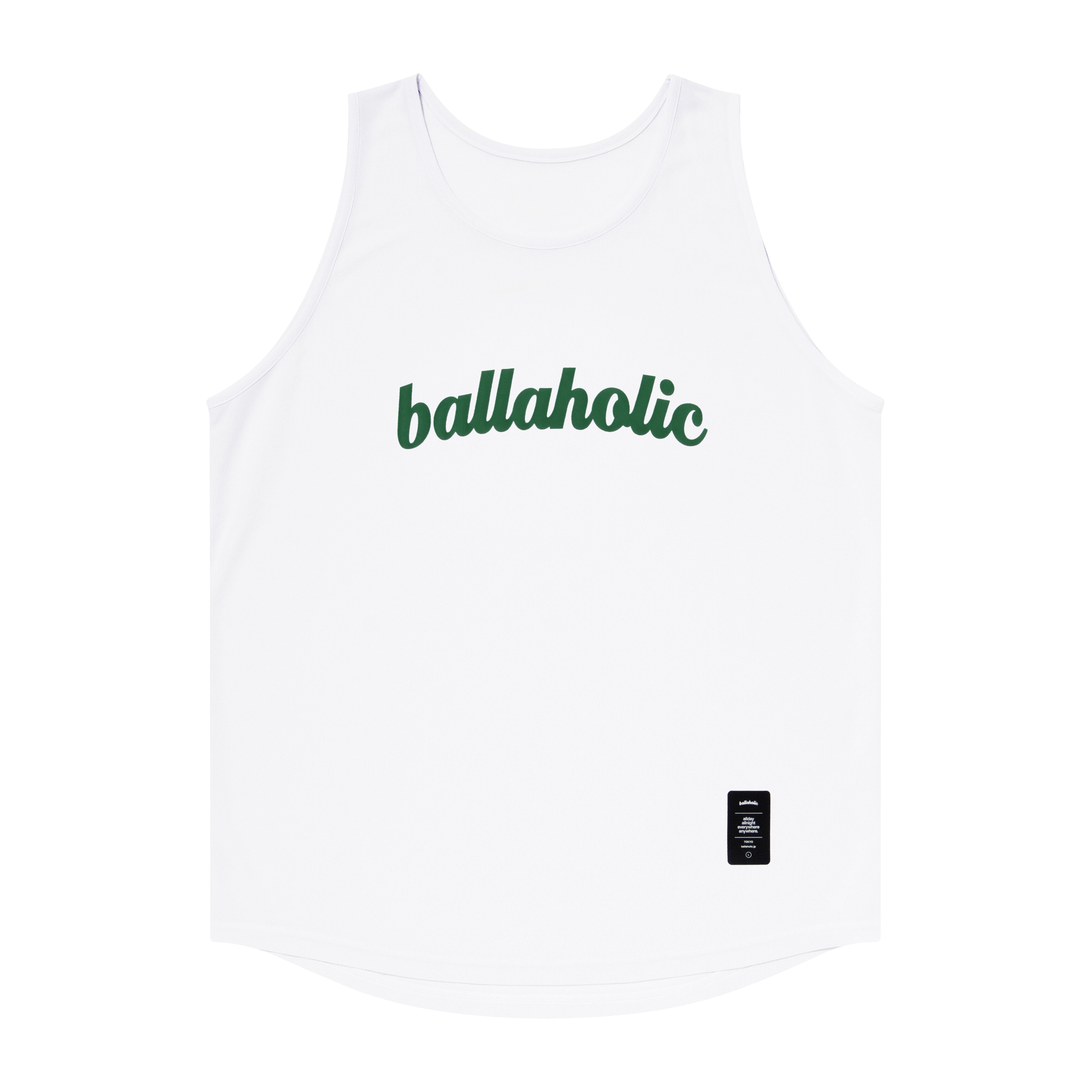ballaholic-logo-tank-top-tanktop-white-dark-green image 1