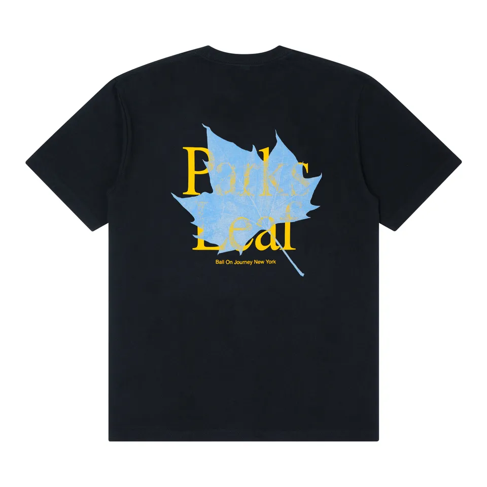ballaholic-parks-leaf-tee-t-shirt-dunkelblau-print image 1