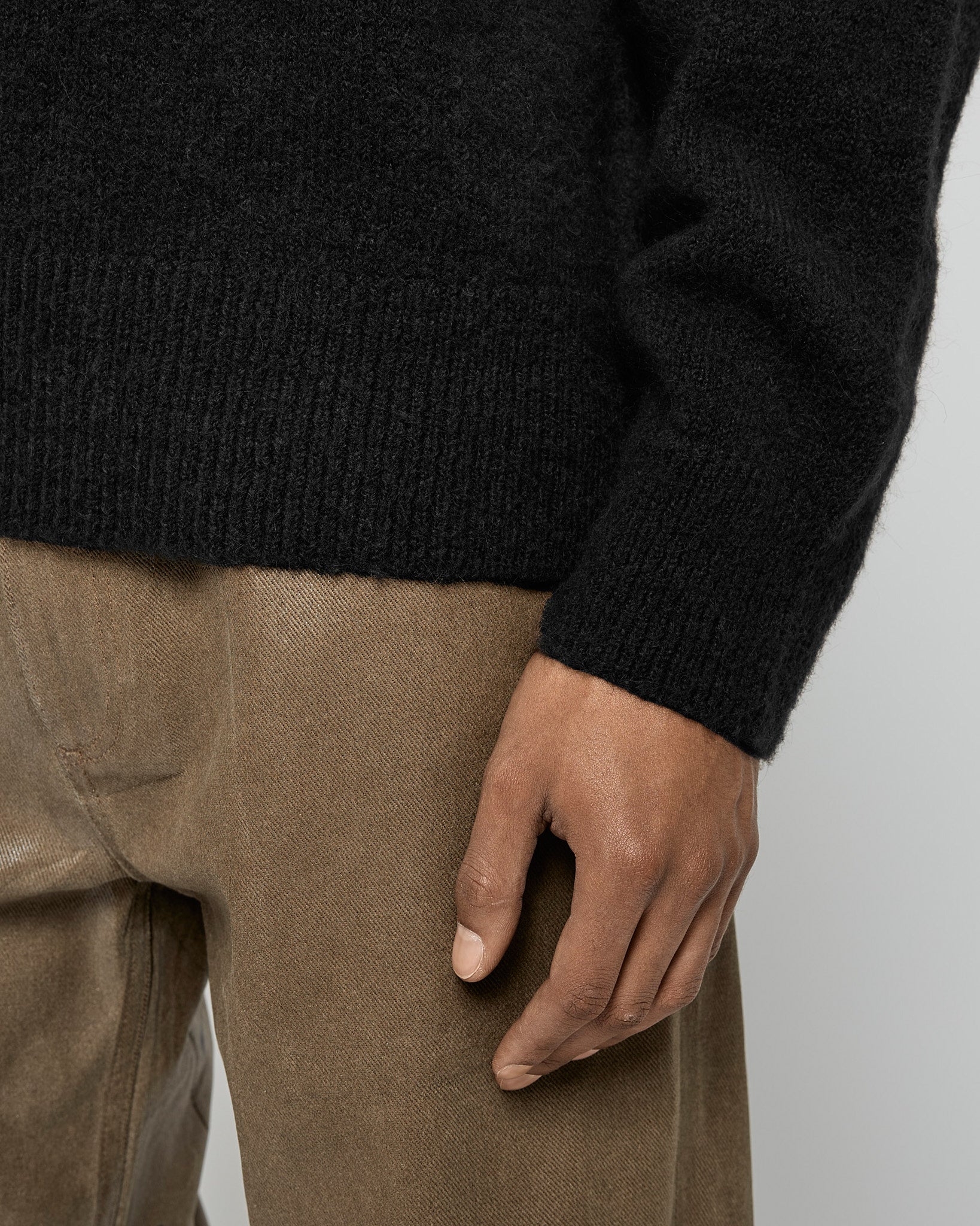 eightyfive-hairy-knitted-polo-sweater-pullover-black image 7